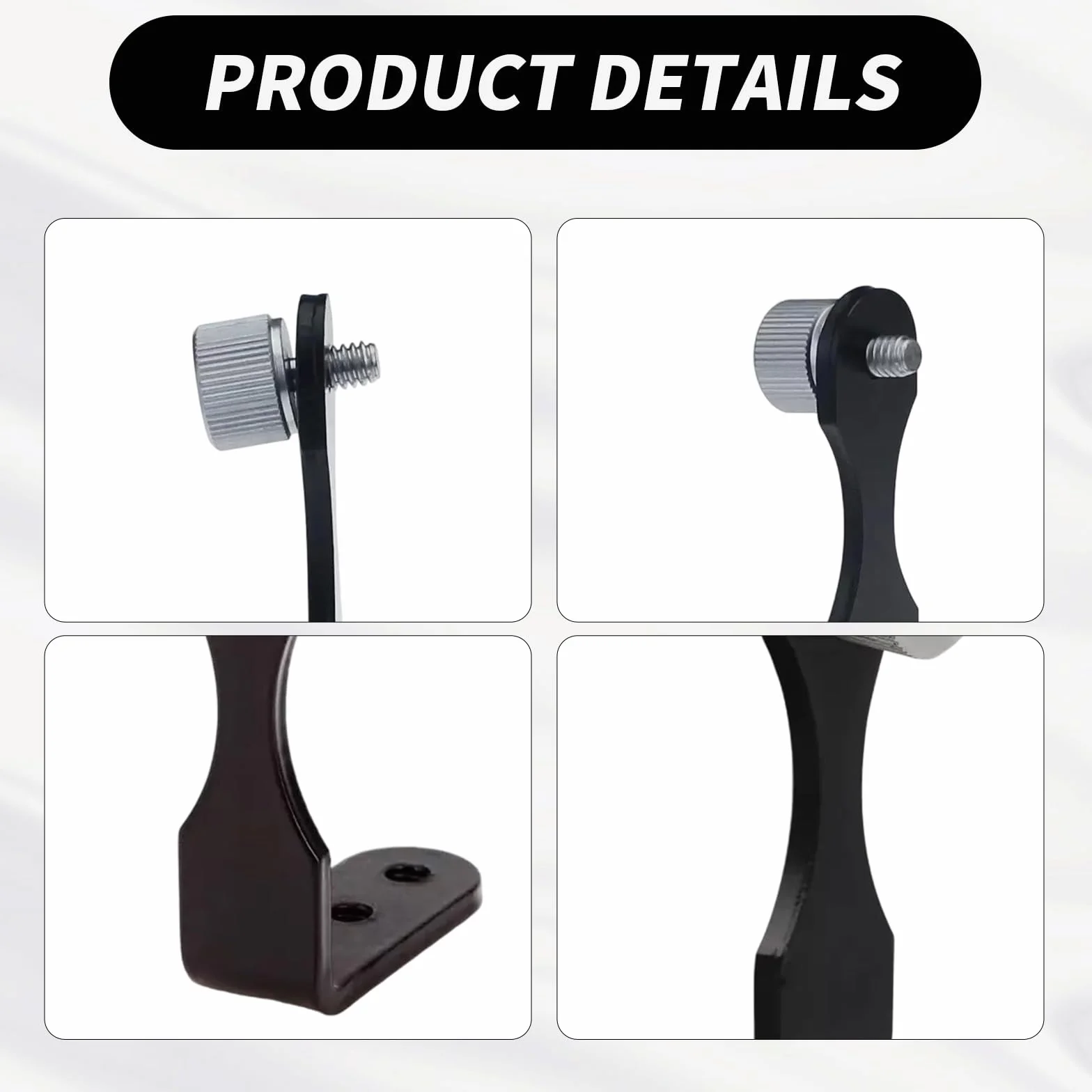 L Metal Binocular Adapter, Adaptateur Universel pour trépied binoculaire, Support en L, Adaptateur de Montage en métal 50 mm Compatible avec tous les trépieds 1/4, télescope, caméra, Noir