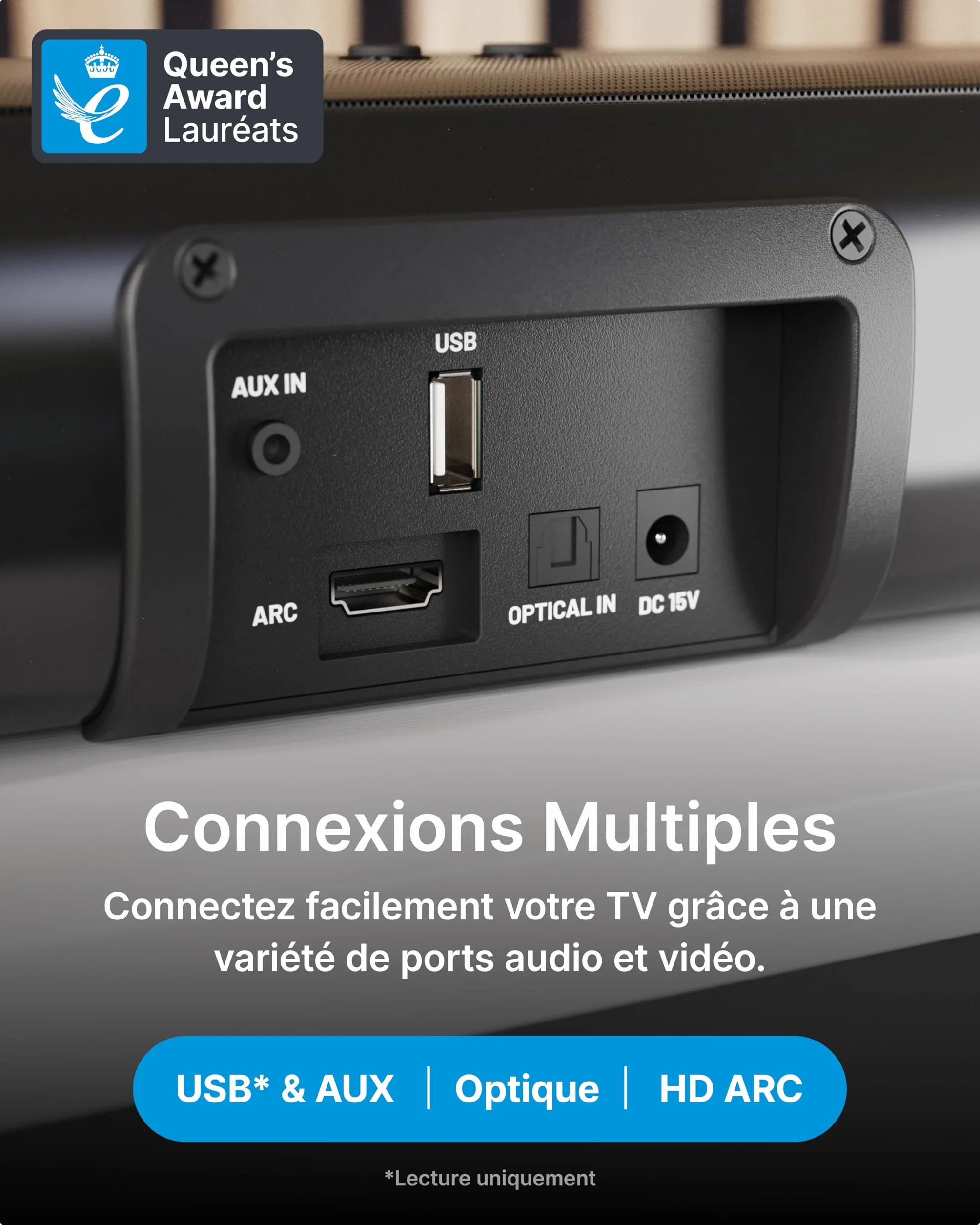 Majority Naga 40 Plus Barre de Son TV 2.1 avec Caisson de Basses sans Fil, Bluetooth 5.0, HDMI Arc