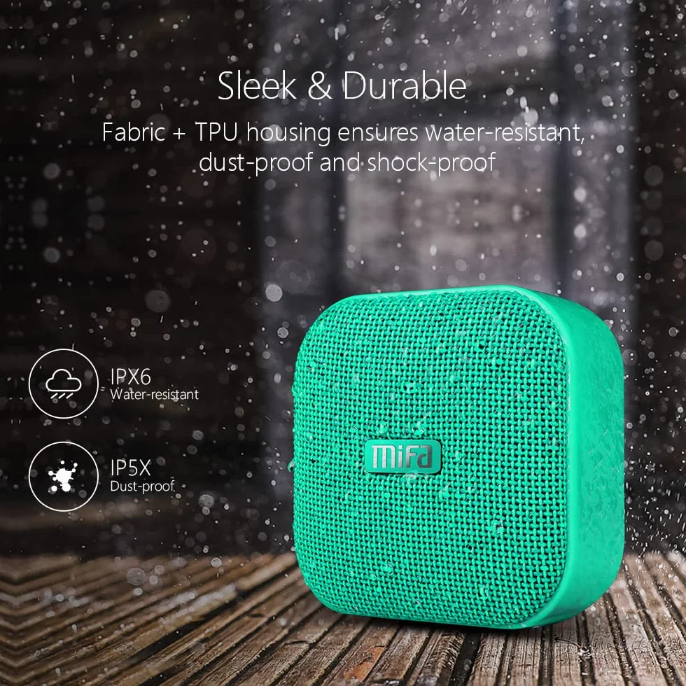 MIFA A1 Enceinte Portable, Haut Parleur Bluetooth et IP56 étanche et Anti-Poussière, Temps 15 Heures, Port Micro SD et Microphone Intégré