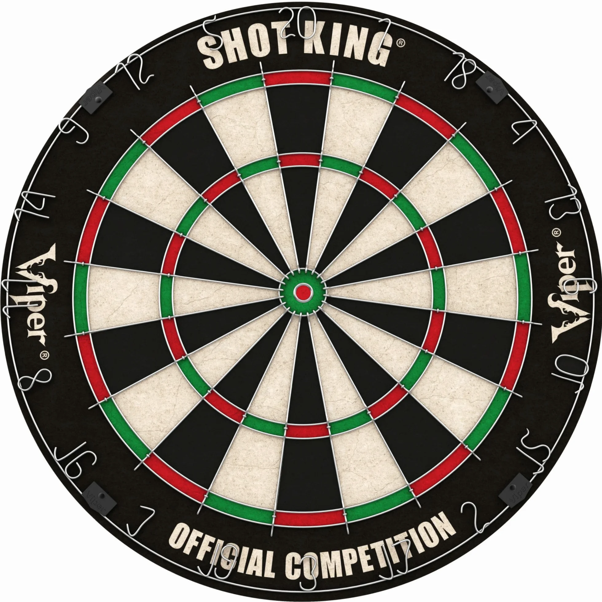Shot King Jeu de fléchettes Acier Fil d'araignée Radial métal galvanisé 6 fléchettes Noir 45,1 cm