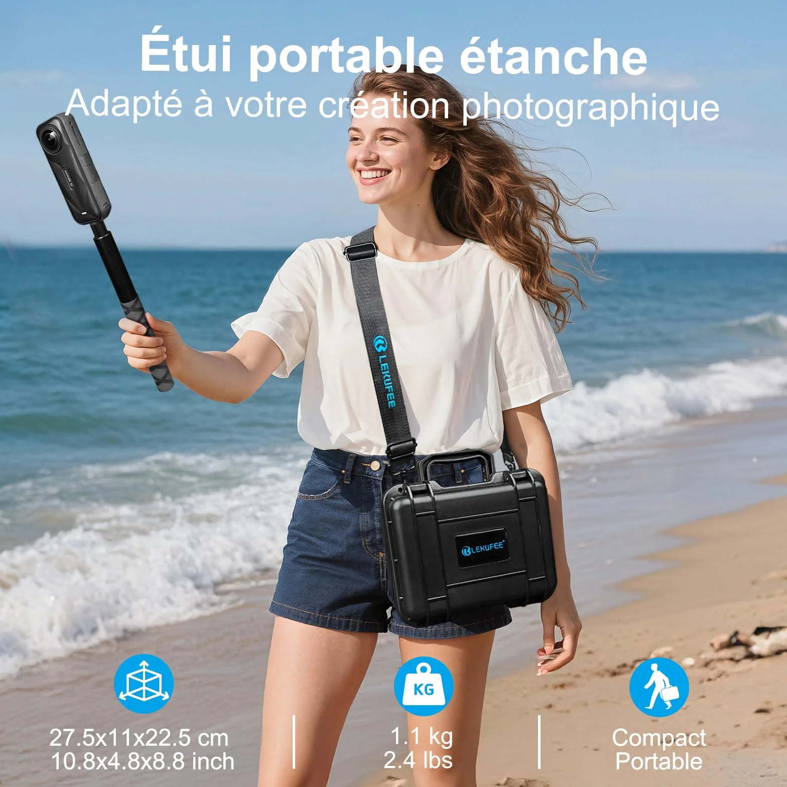 Étui de Transport Rigide Étanche LEKUFEE pour Insta360 X5, X4 Air, X4/X3 Caméra d'Action et Accessoires