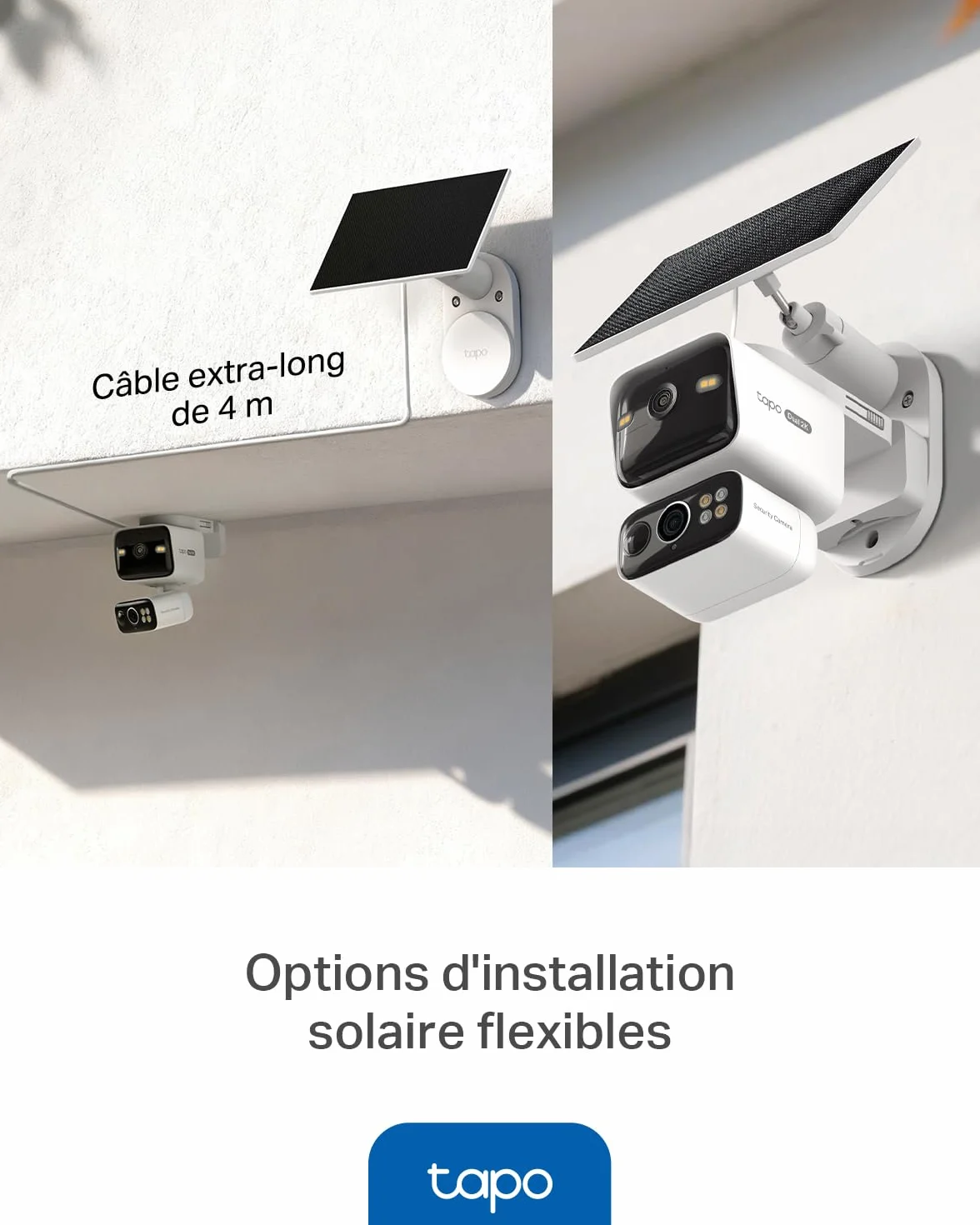 Tapo C645D KIT Caméra Extérieur sans Fil Solaire 2K Double Objectif – Caméra Surveillance WiFi Extérieure sans Fil 360°, Détection IA Personne/Véhicule/Animal, Suivi Automatique, Batterie 10000mAh