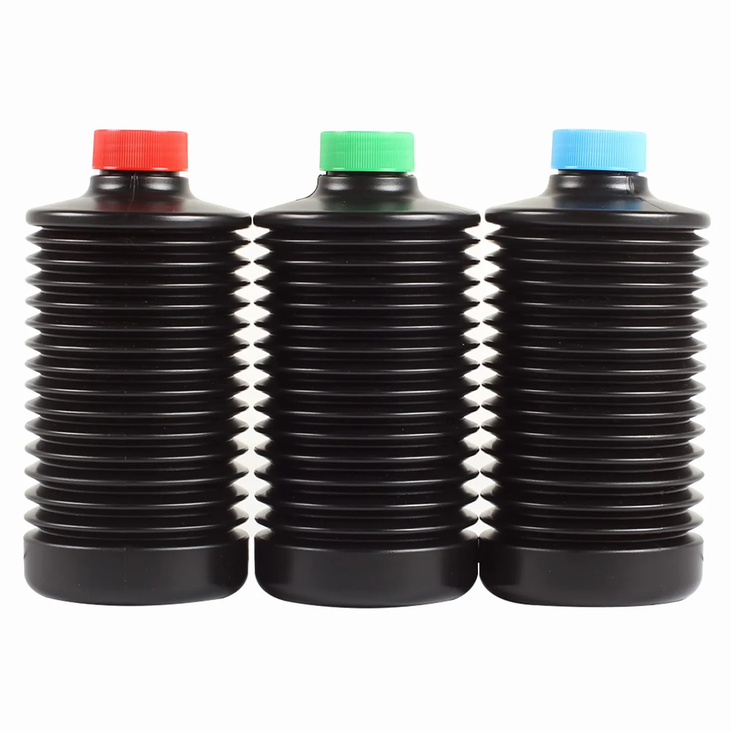 3x eTone Bidons accordéons de laboratoire, chambre noire pour stockage des produits chimiques, contenu 1L/1000ml HDPE Bidons opaques à la lumière (3 x bidons accordéons)