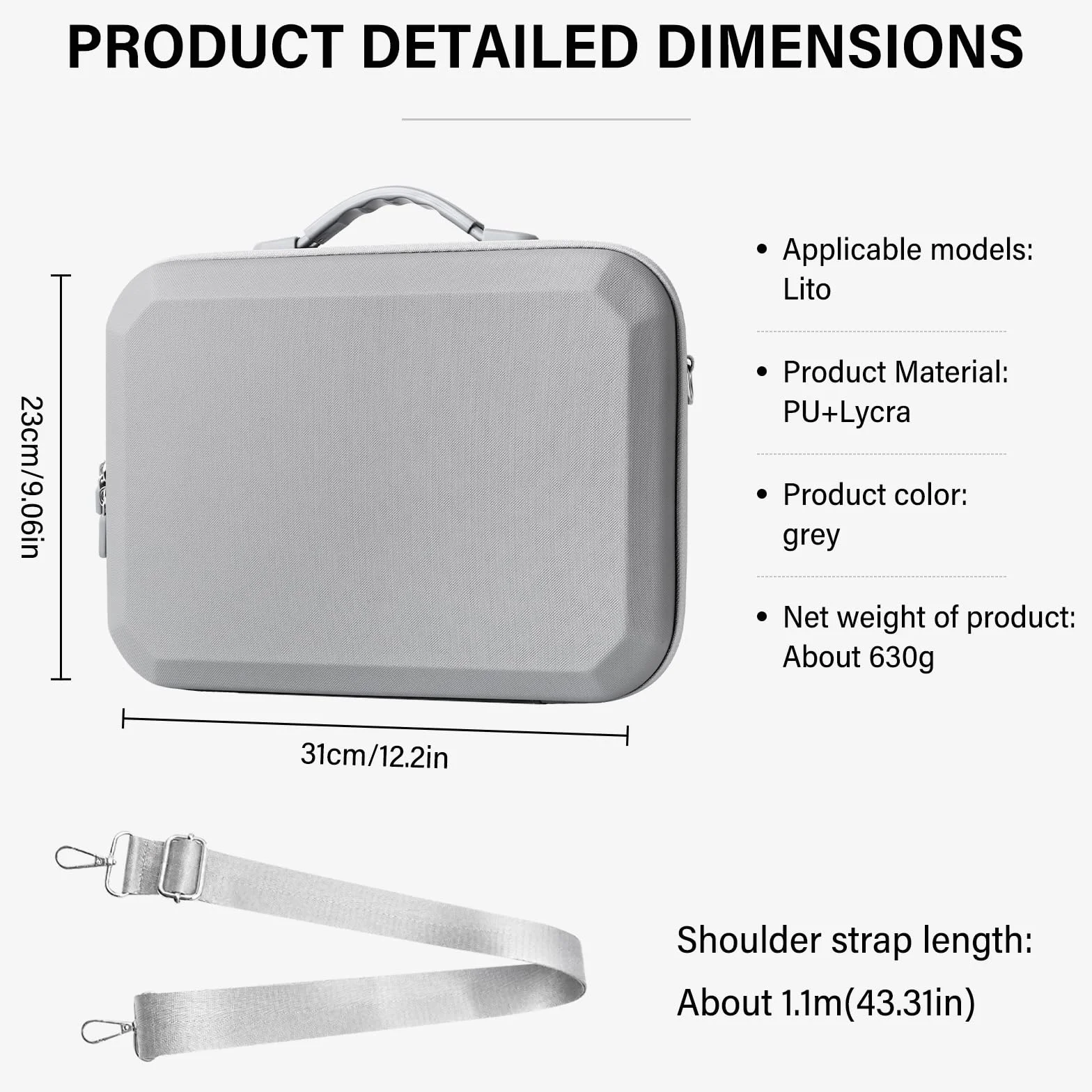 Sacoche pour DJI Lito X1/Lito 1, Étui Case pour DJI Lito X1/Lito 1 Fly More Combo Accessoires Housse, pour RC-N3/RC 2 Manette et Batterie Transport Boîte de Voyage, pour Drone Rangement