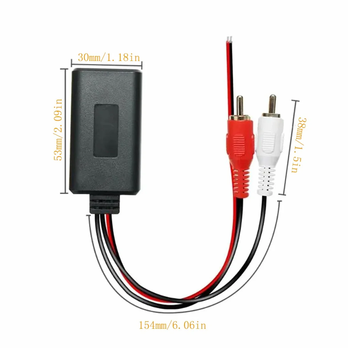 Récepteur audio Bluetooth 2RCA pour autoradio, adaptateur stéréo sans fil 5 V-12 V, portée 10 m