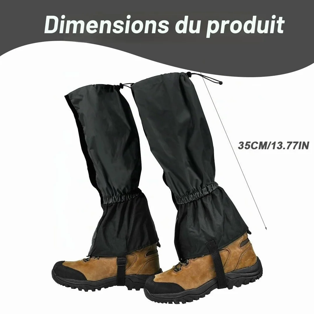 Guêtres Randonnée Imperméables Homme Femme Jambières Outdoor Neige Vent Anti Sable