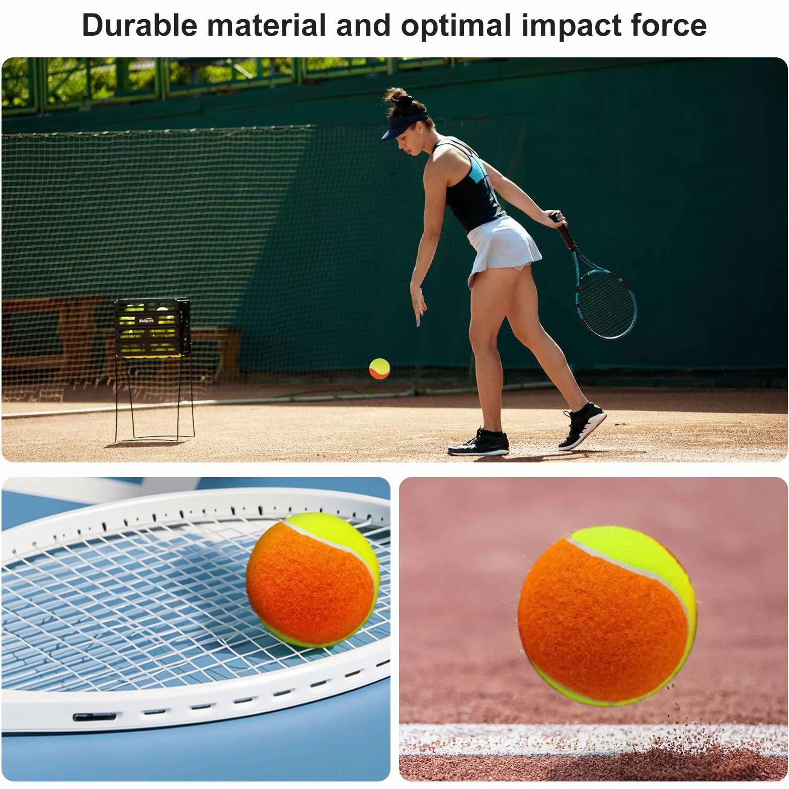 BORDEAG Lot de 15 balles de tennis pour enfants, étape 3 durable, débutants, cours de tennis, machines à balle, petits terrains