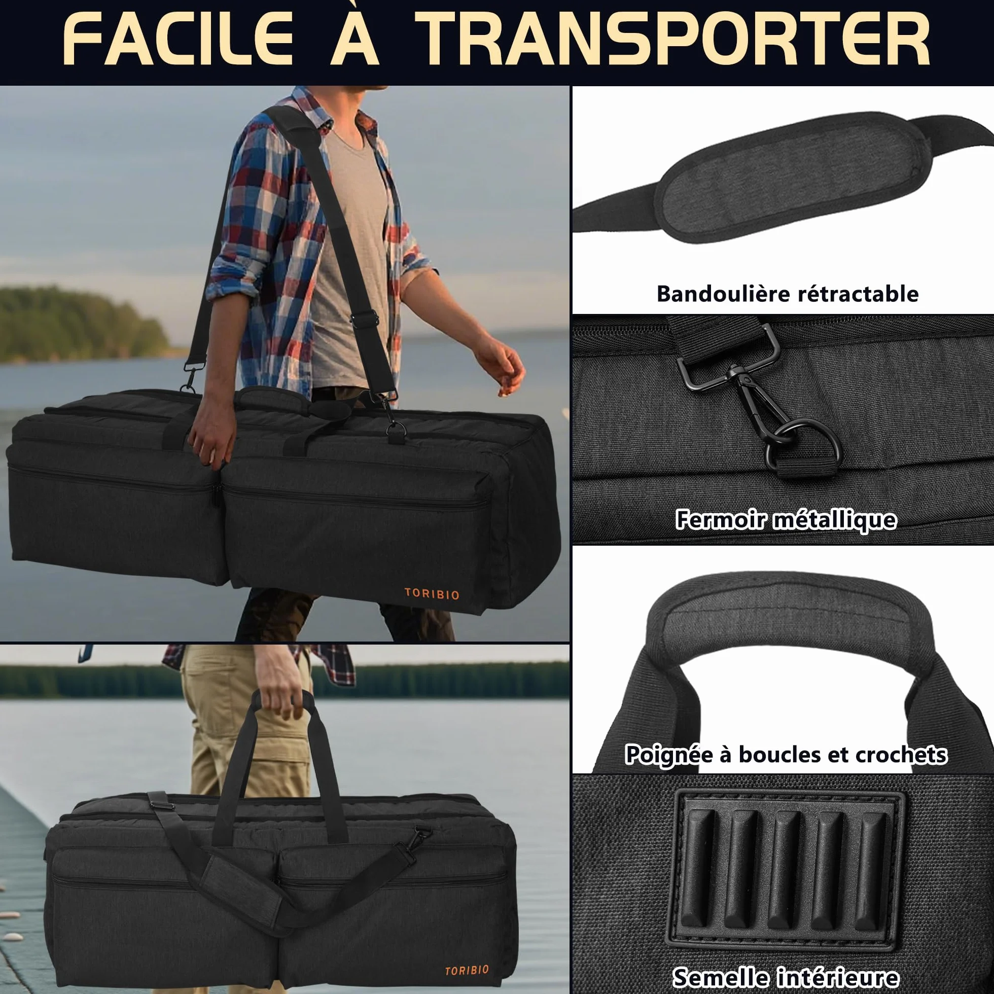 OUUTMEE 76CM Étui Rembourré pour Télescope, Sac de Transport pour Télescope avec Séparateurs Réglables et Poches pour télescopes, Montures, Trépieds et Accessoires (Noir)
