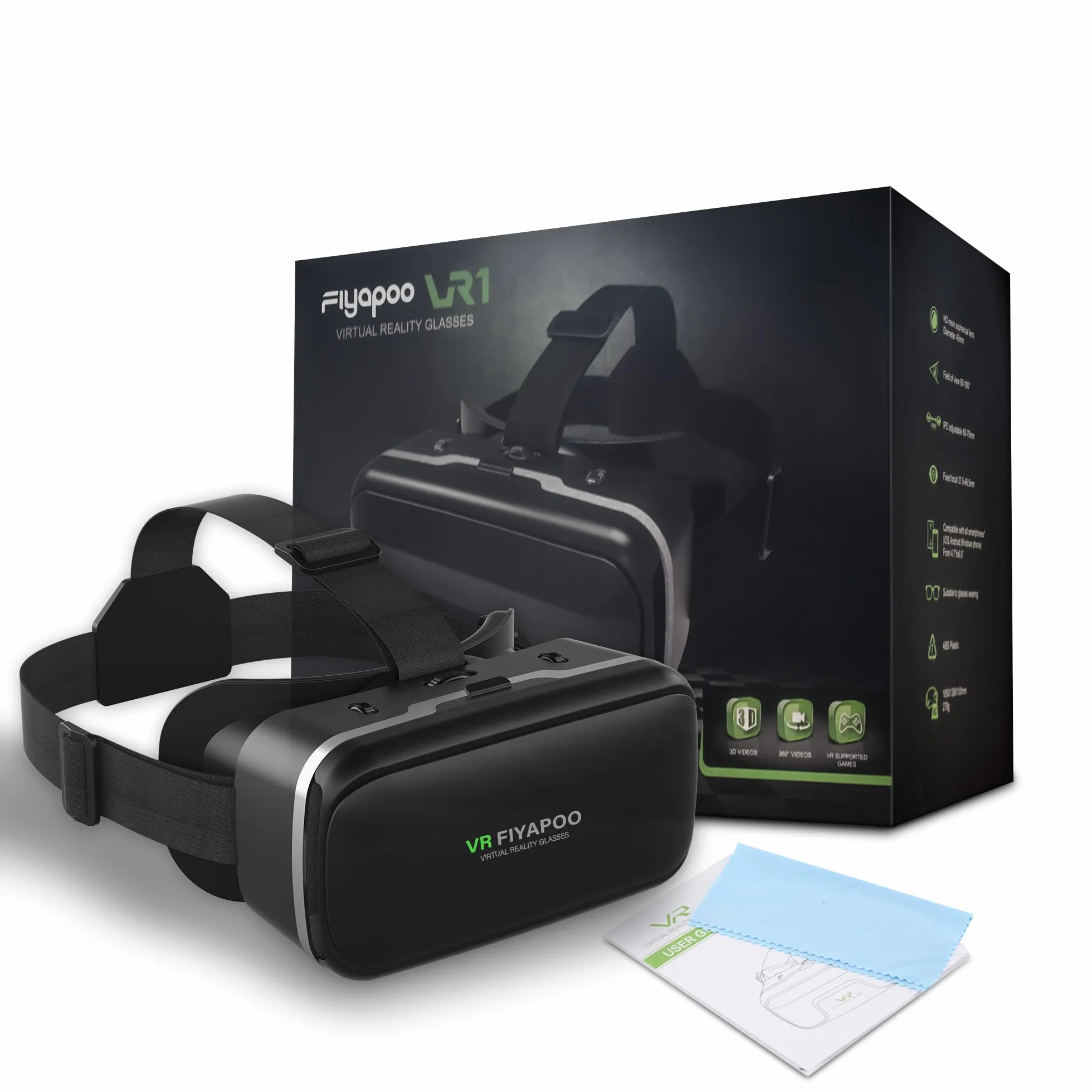 Casque VR 3D pour Smartphone, Lunettes de Réalité Virtuelle HD, Compatible 4,7-6,7 Pouces