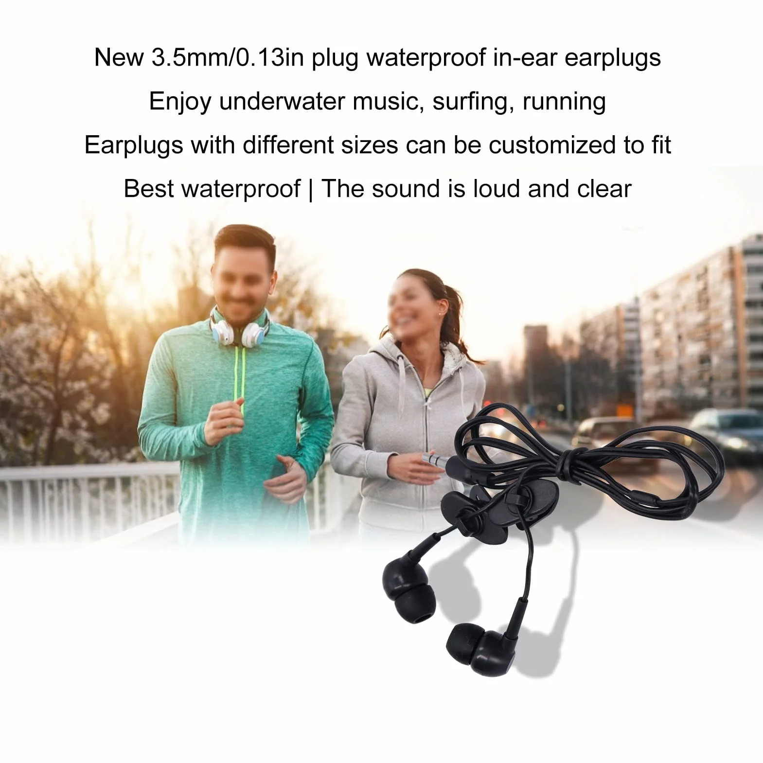 Casque étanche IP68 écouteurs natation lecteur MP3 sous-marin ergonomique course surf