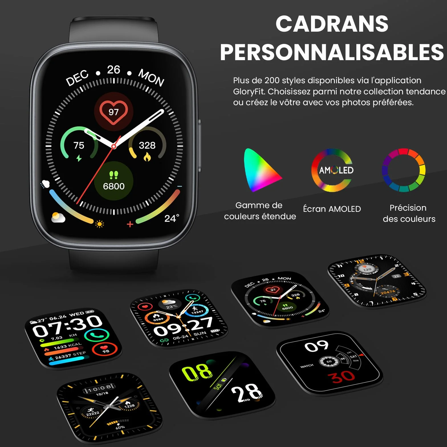 Cillso Montre Connectée 1,95" HD Smartwatch Appels Bluetooth 112 Modes Sportifs Cardiofréquencemètre SpO2 Sommeil IP68 Android iOS