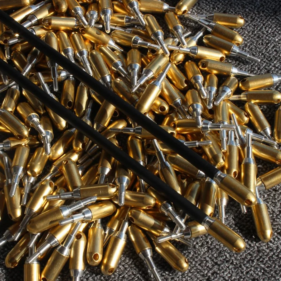 Sarini Têtes de tir à l'arc pointe de flèche sifflante en cuivre 6 pièces diamètre intérieur 6,2 mm