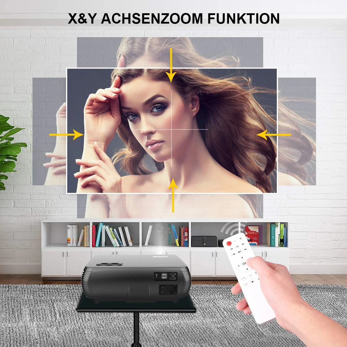 Vidéoprojecteur WiMiUS 7000 lumens Full HD 1080P 4K Support 4D Correction électronique LED