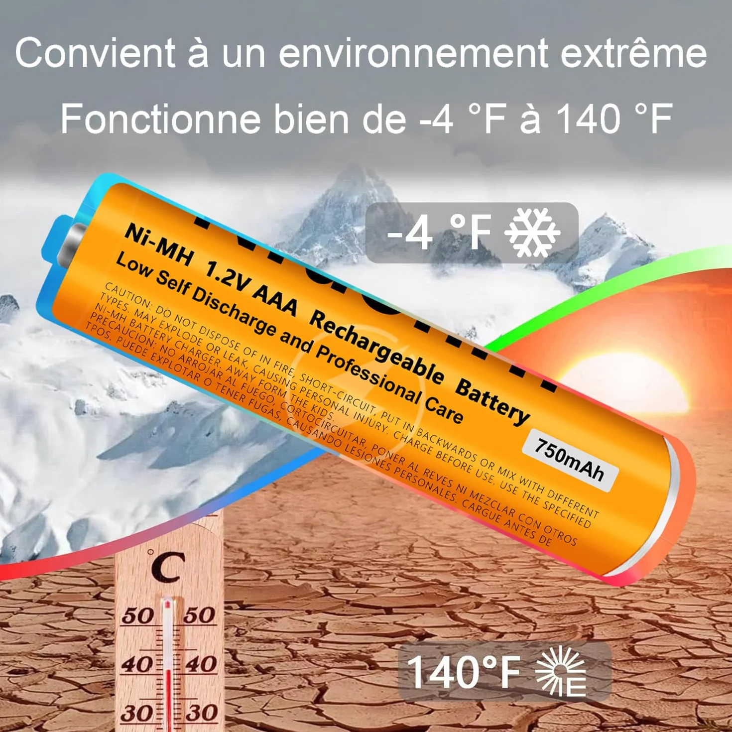 Piles Rechargeables AAA 750mAh 1,2V Ni-MH Lot de 6 pour Gigaset Panasonic