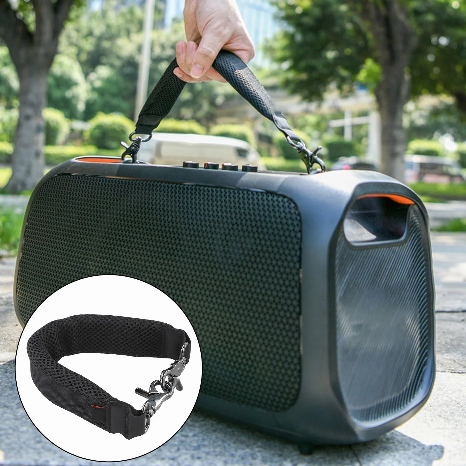 Dragonne compatible avec enceinte portable JBL pour PartyBox On-The-Go, prise en main confortable et poignée de transport pour événements en plein air, pique-niques