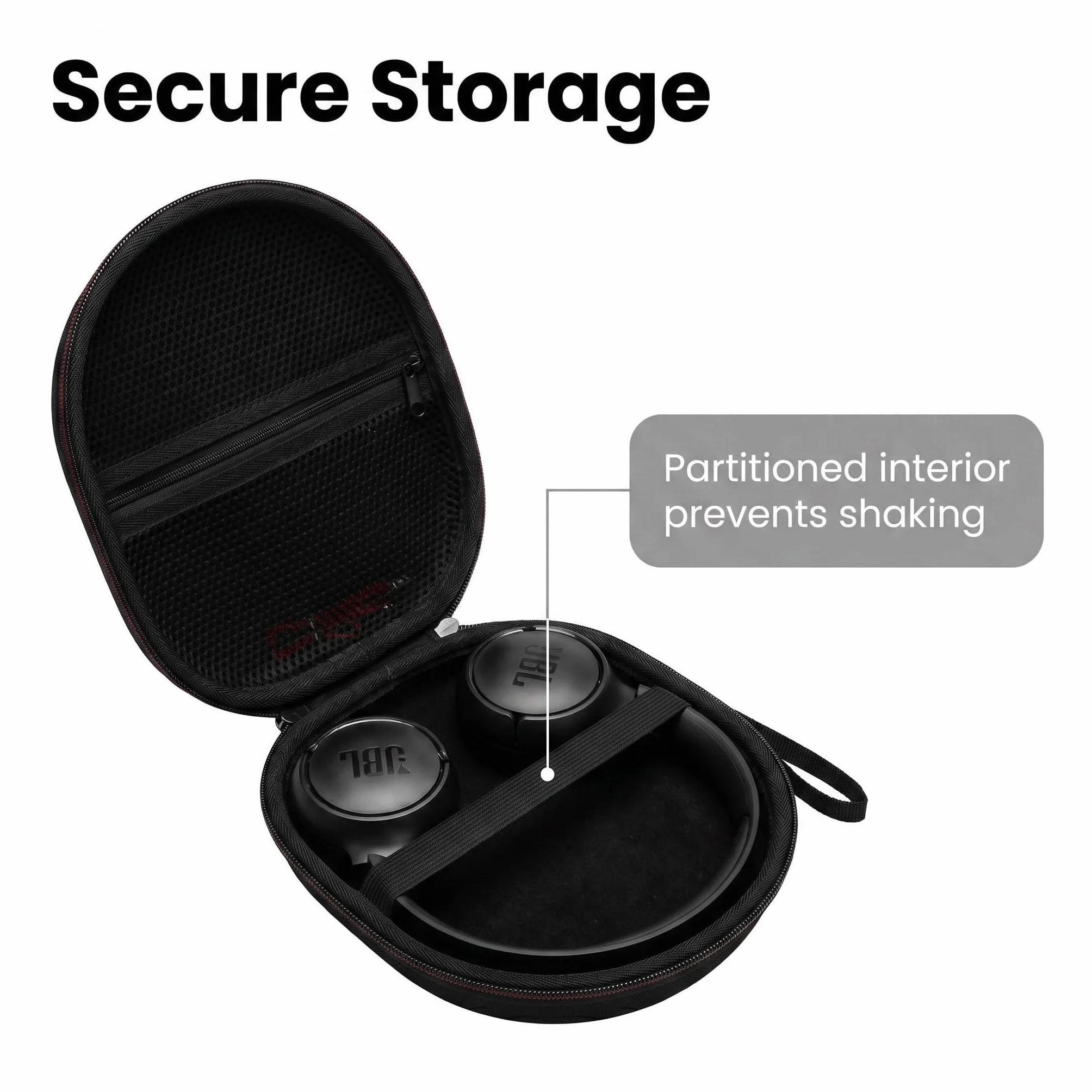 XANAD Housse Étui Casque JBL Tune 530BT 520BT 510BT 680NC 670NC 660BTNC Junior 470NC 320BT Soundcore Q20i Q30 Sony 720N 520 MDR-ZX110 Sac de Transport Rigide Cadeau Enfant Voyage École (Noir)