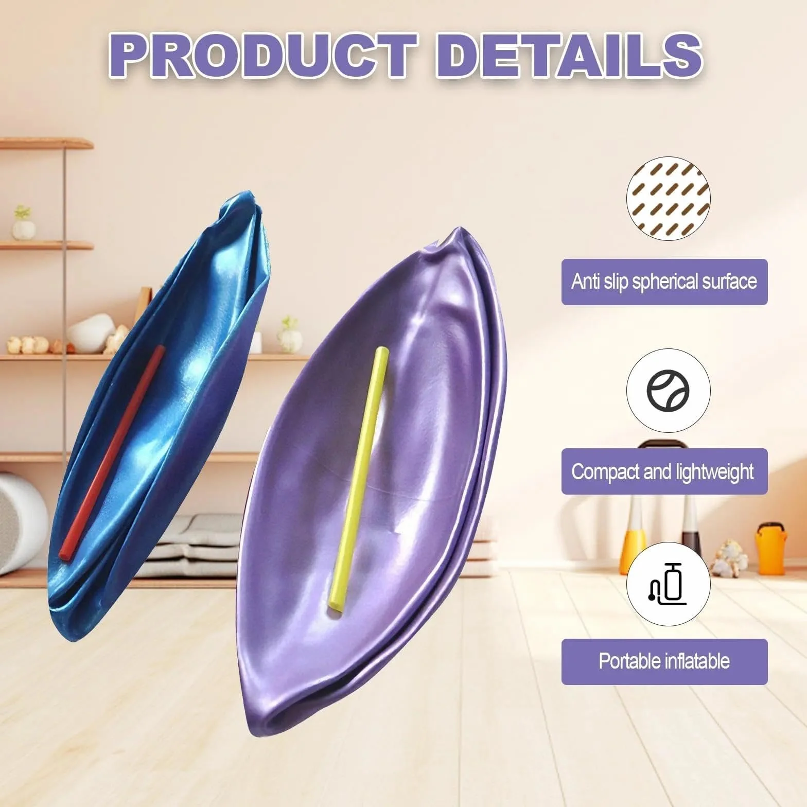 Ballon de Pilates 22cm avec Ceinture Élastique pour Yoga, Grossesse, Kinésithérapie