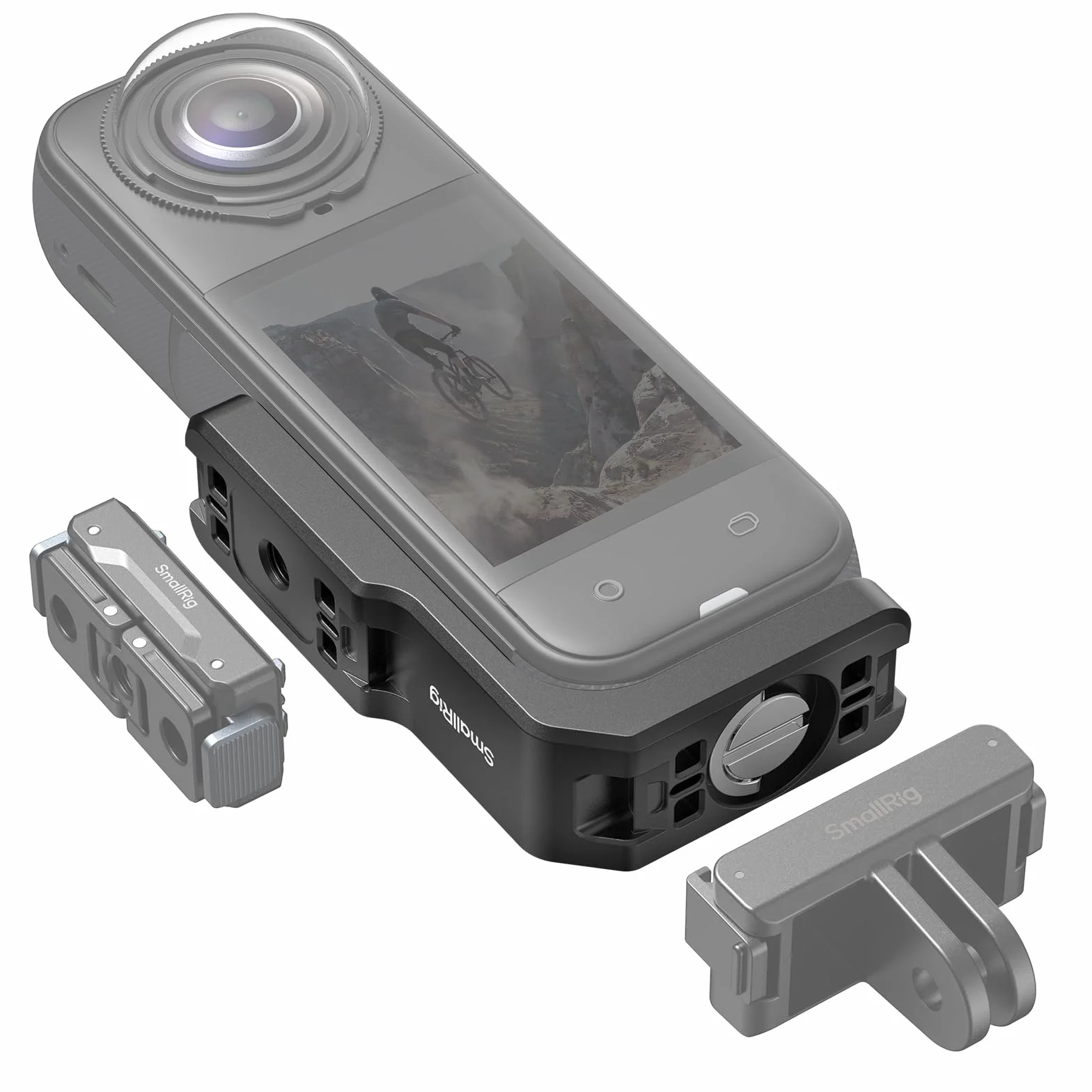 SMALLRIG Support de Montage Vertical-Horizontal pour Insta360 X5 / X4 Air / X4 / X3, Support Vertical à dégagement Rapide avec Filetage 1/4''-20-5824