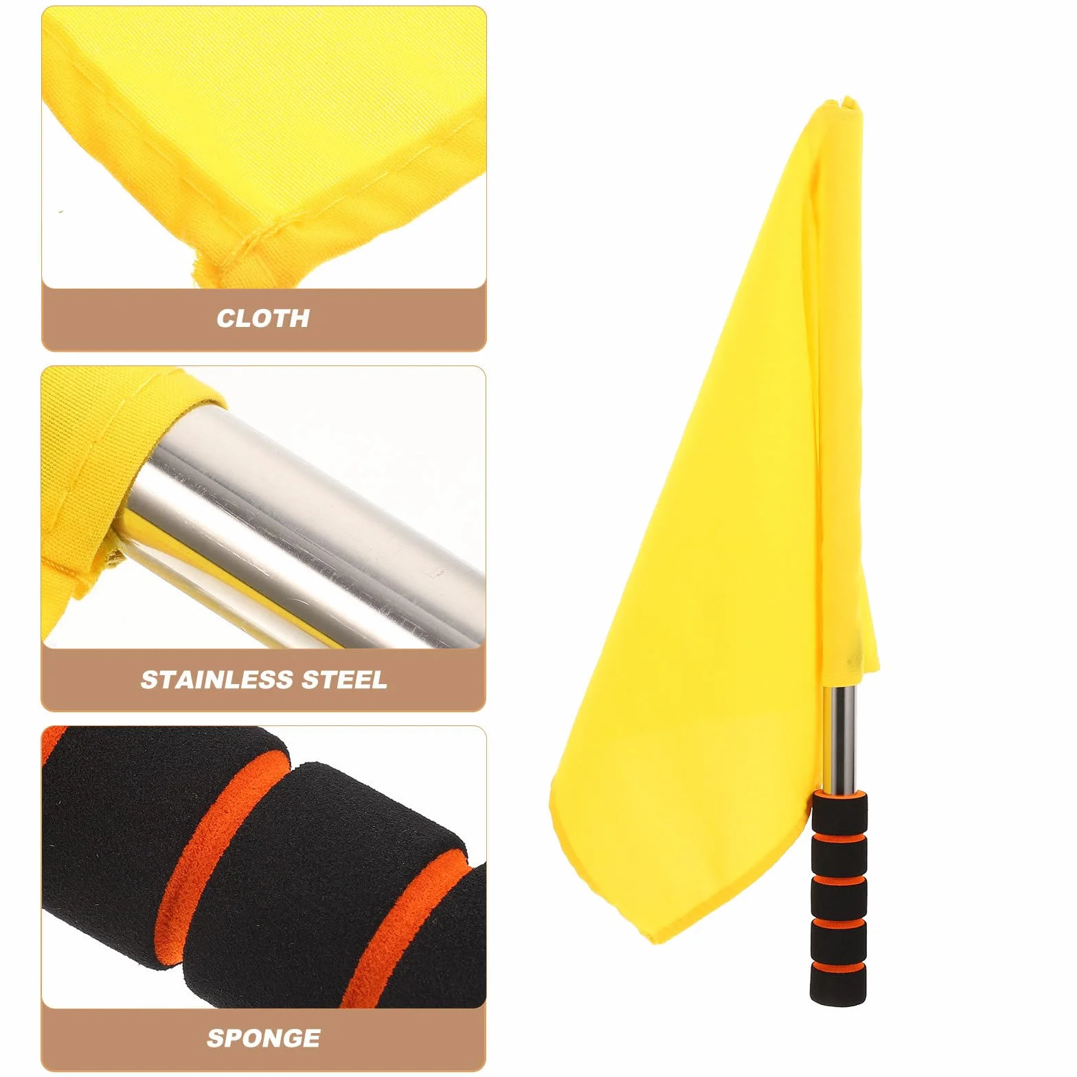 Amosfun Drapeau Jaune de Signalisation pour Arbitre Football Plein Air