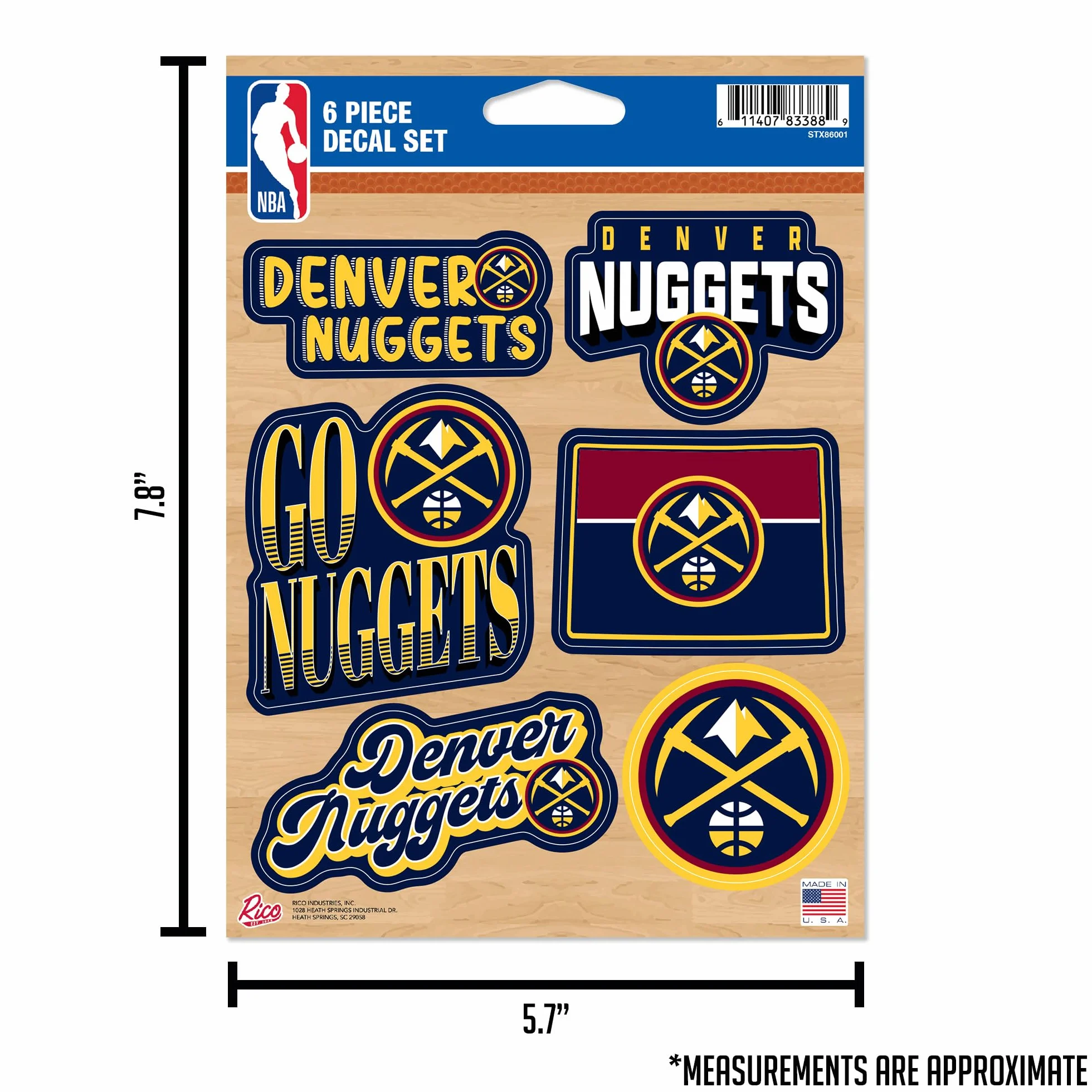 Rico Industries NBA Chicago Bulls Lot de 6 autocollants
