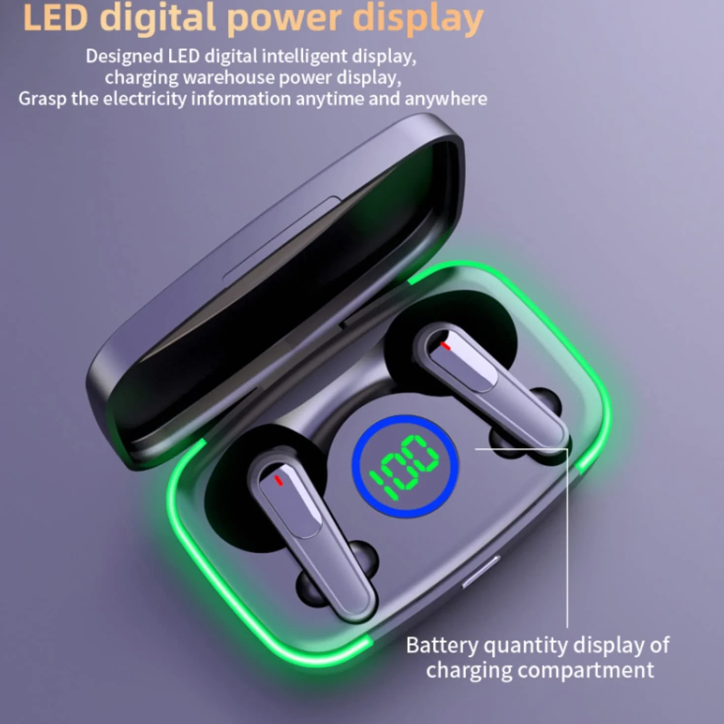 Écouteurs Bluetooth sans Fil, Oreillette Bluetooth 5.3 avec Mic, Earbuds avec Boîtier de Chargement LED IPX7 Etanche Casque Bluetooth, Fonction de Chargement pour iOS et Android
