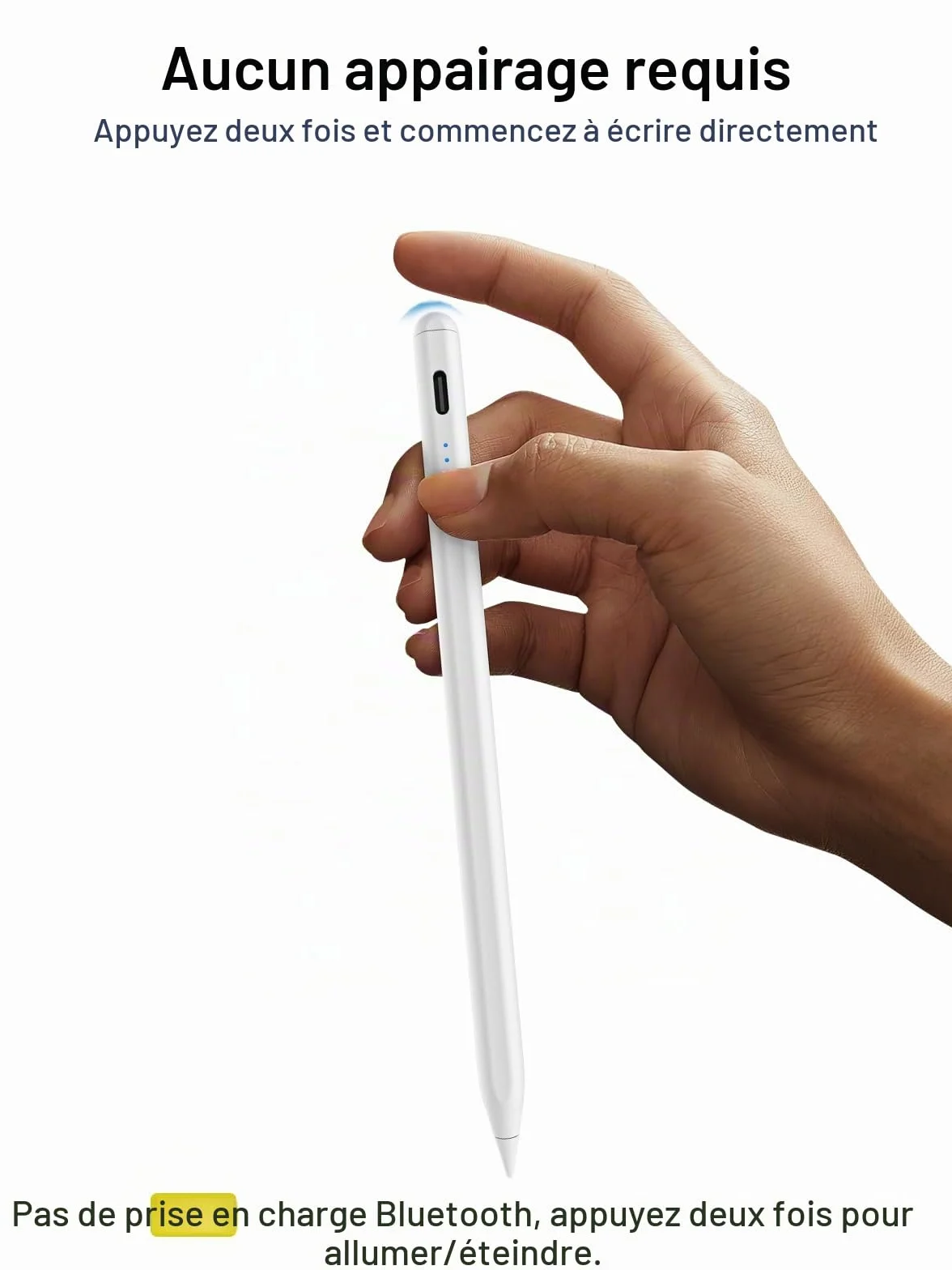 KEEPRO Stylet pour iPad 2018-2026, Charge Rapide Rejet Paume Détection Inclinaison sans Bluetooth, Compatible iPad 11/10/9/8/7/6/A16, Mini 7/6/5, Air M4/M3/M2 11"/13"/5/4/3, Pro M5/M4 13"/12.9″/11″