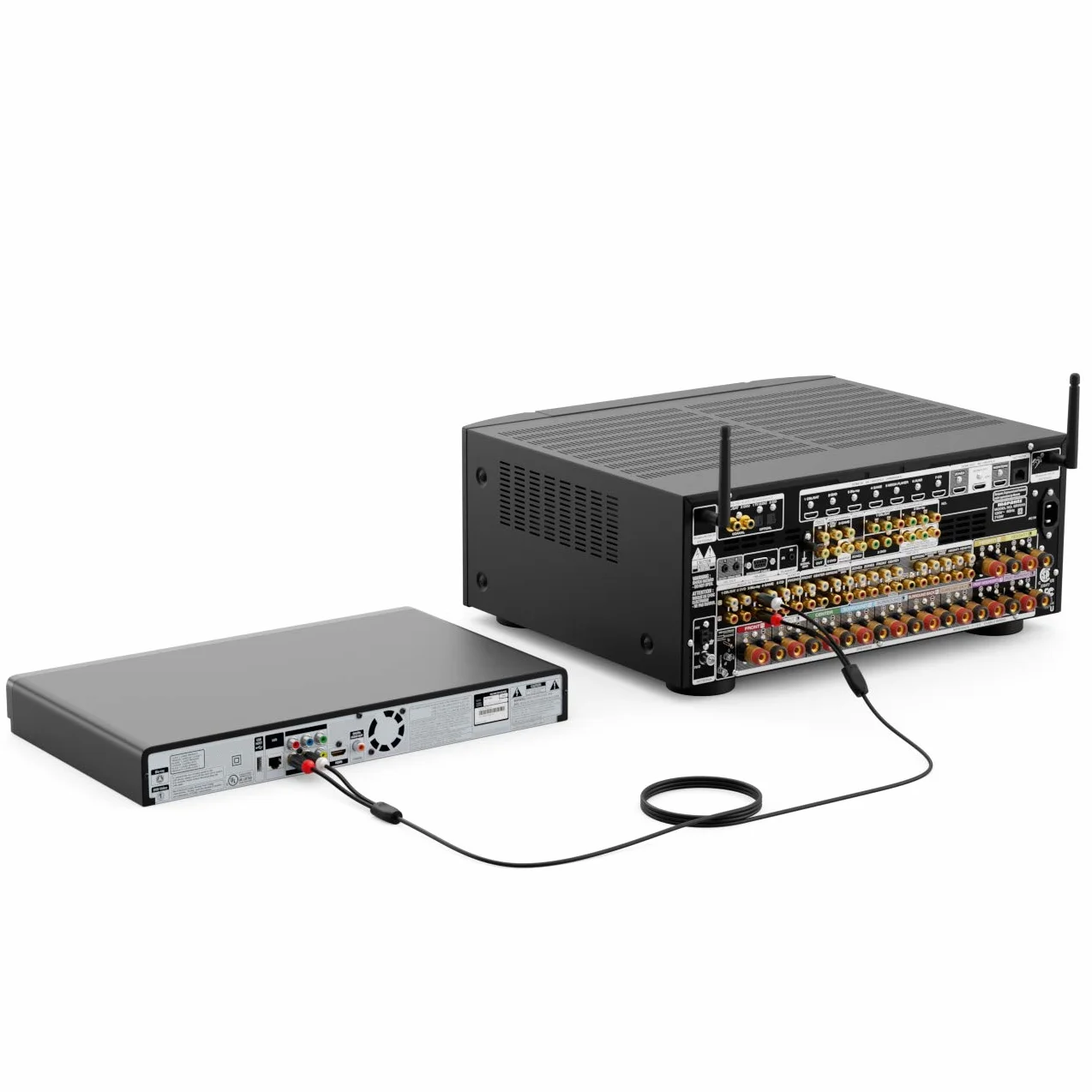 deleyCON 15m Câble Cinch RCA HiFi Audio Liaison Connecteurs Métalliques Dorés pour Home Cinéma Chaîne Stéréo Amplificateur HiFi-Receiver Lecteur Blu-Ray (Extra fin & Flexible)