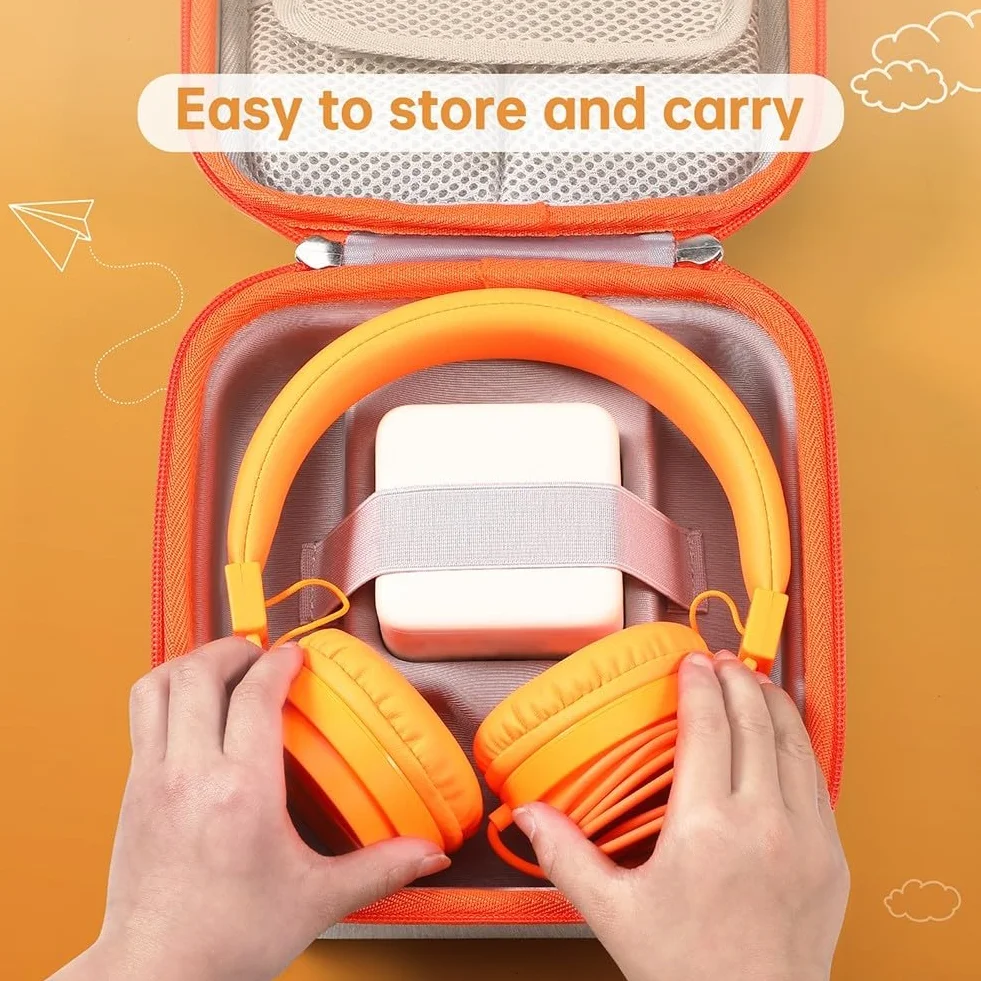 Gdfnmogo Mini étui de voyage pour Yoto Mini étui de transport avec sangle réglable, coque rigide avec bandoulière réglable (orange)