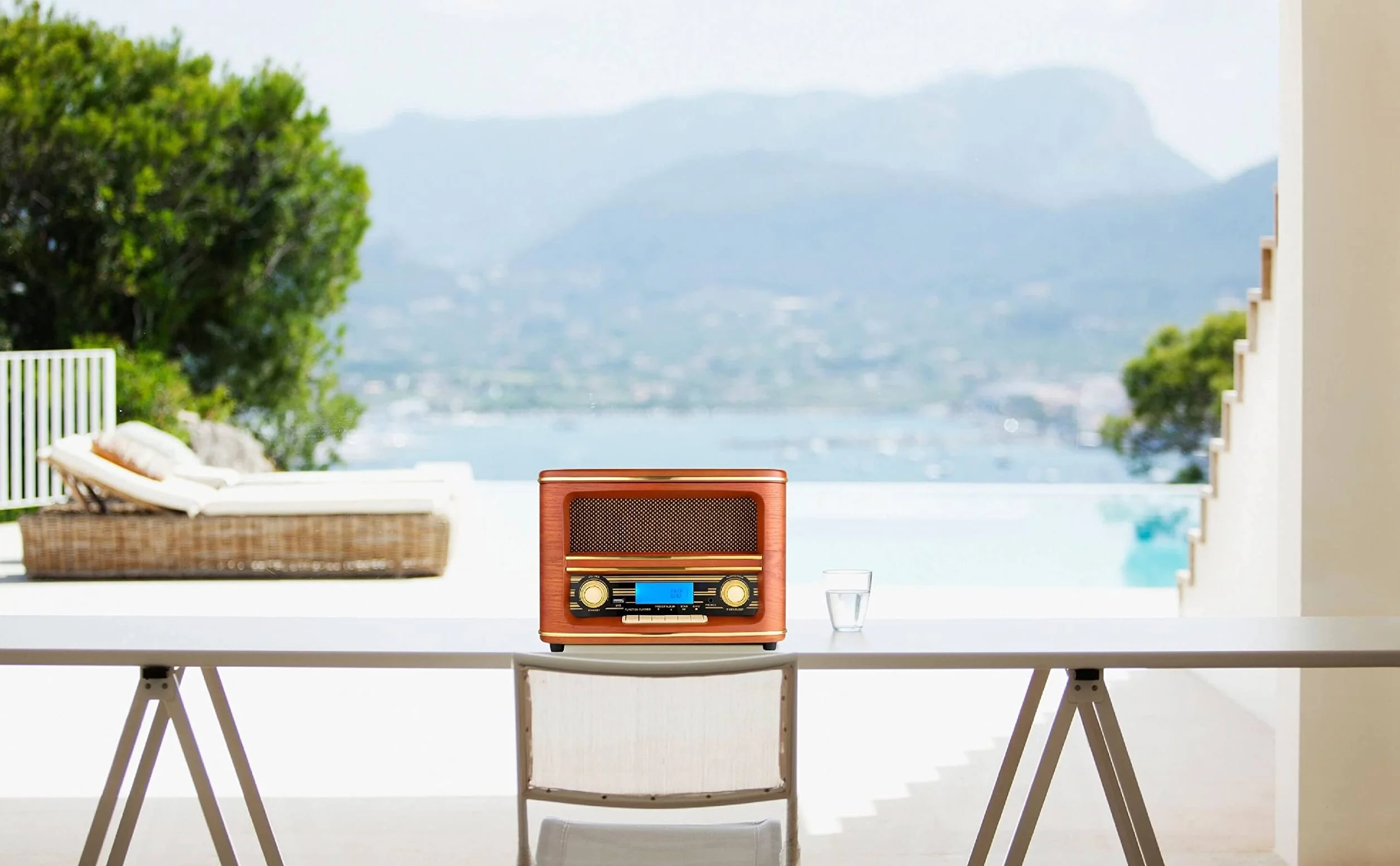Radio rétro Bluetooth avec CD, USB et écran LCD