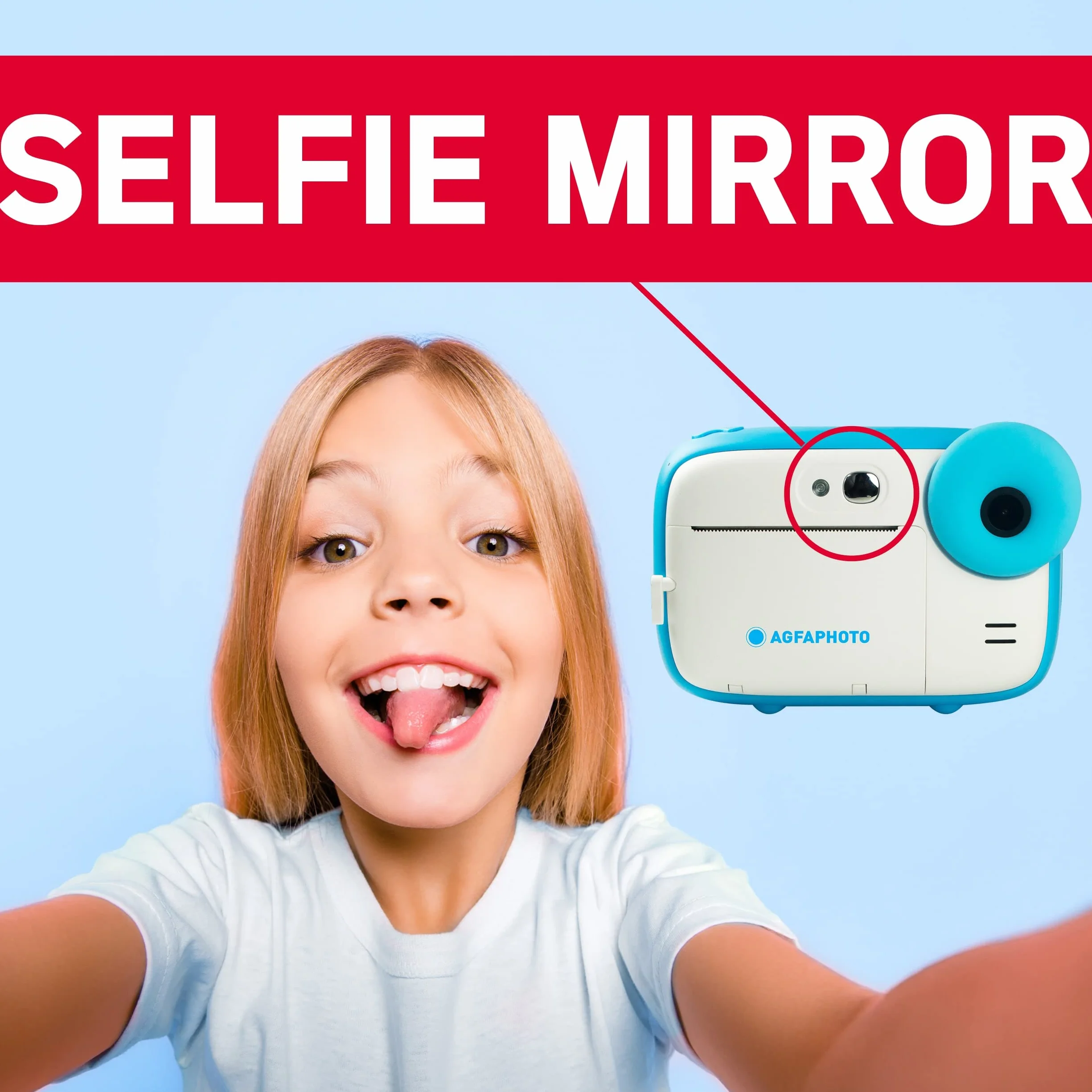 AGFAPHOTO Realikids Instant Cam Bleu - Appareil Photo pour Enfant