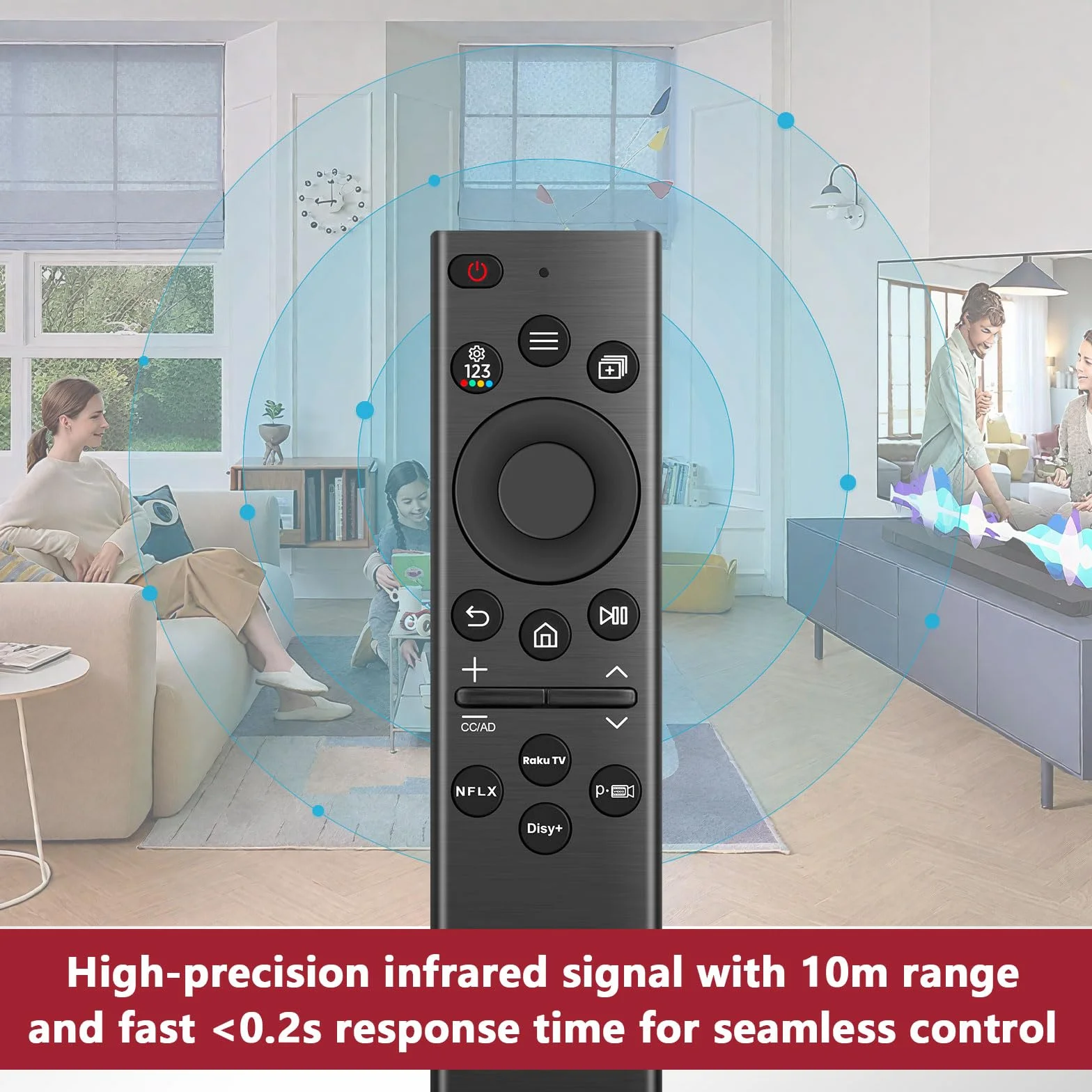Télécommande Universelle pour Samsung Télévision – Télécommande Remplacement Compatible avec Samsung Modèles, Smart TV, LED et LCD – Fonctionne sans Programmation