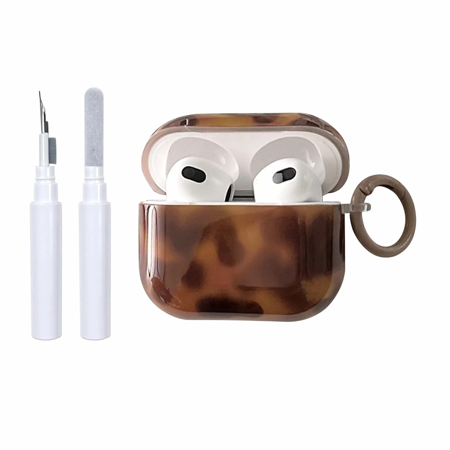 Coque AirPods 4 Génération Antichoc Kit Nettoyage Ambre Motif Brown Design Aesthetic