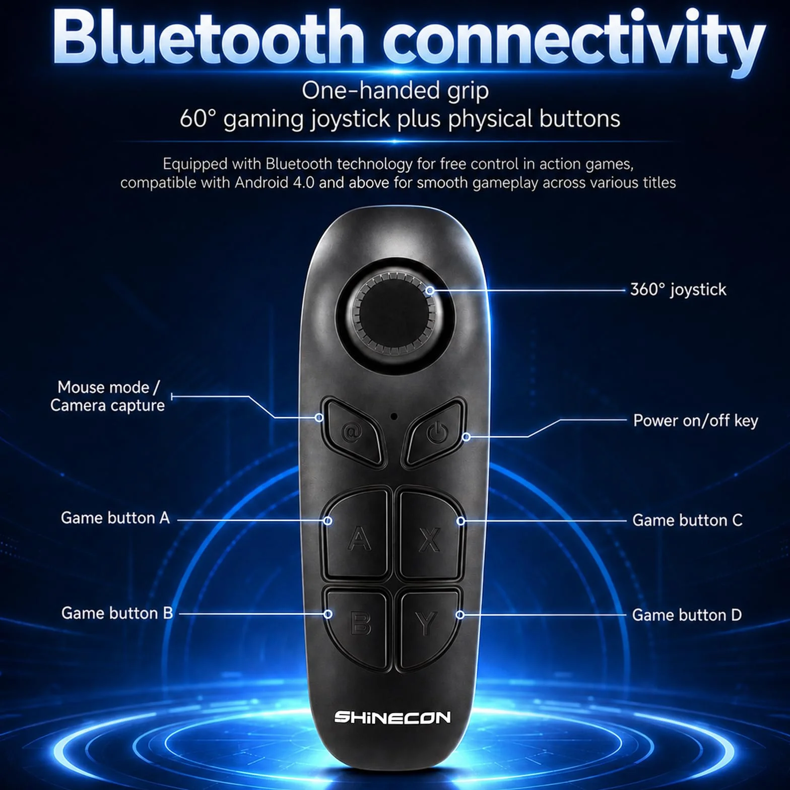 Casque VR 3D avec Écouteurs Verres HD Anti-Lumière Bleue Compatible Smartphones iPhone Android 4,7-7,2"