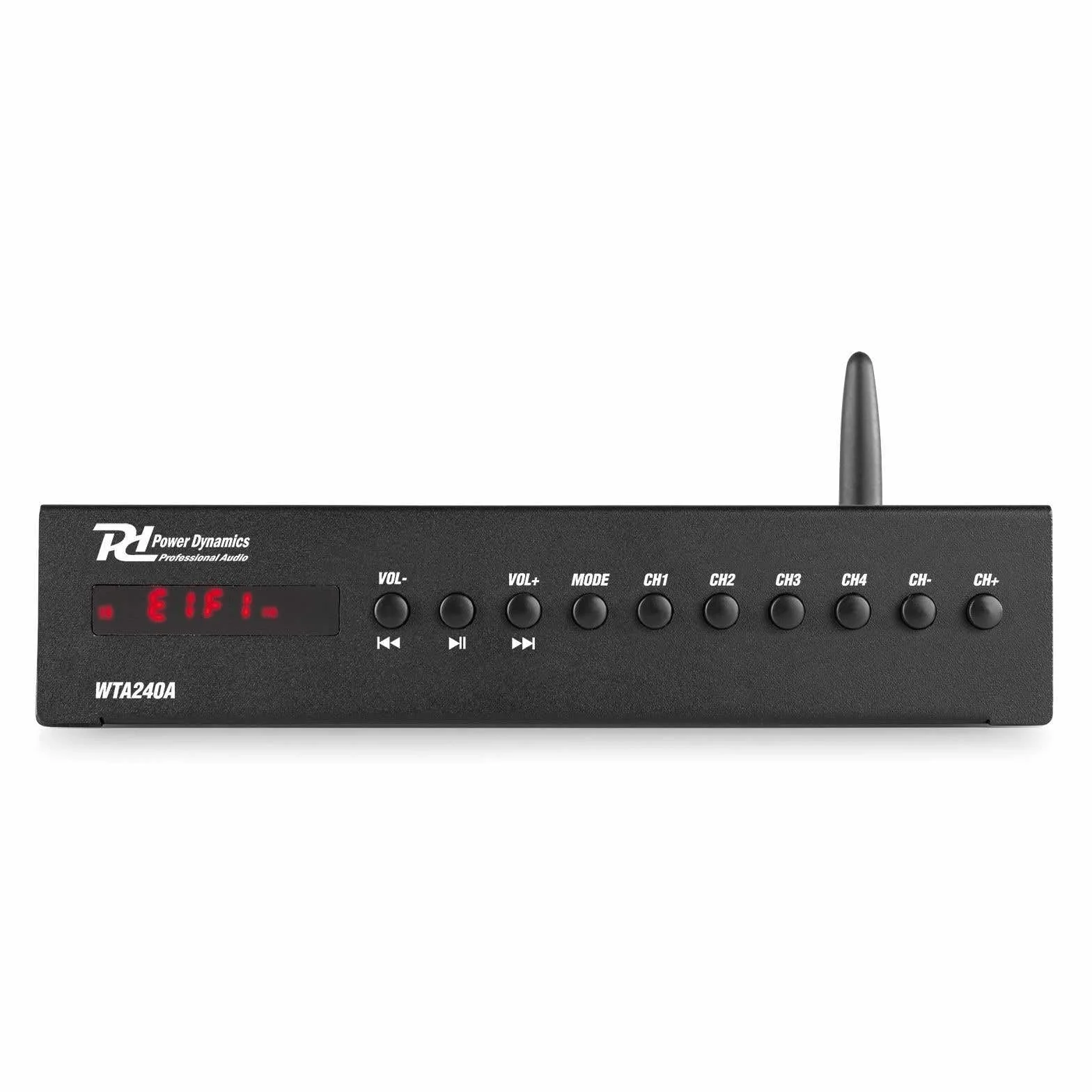 Power Dynamics WT240A Amplificateur Stéréo WiFi avec Bluetooth - 80 Watts, Multiroom, AirPlay, DLNA, USB, Ethernet, Télécommande, Montage 19", Idéal pour Les Petits Commerces