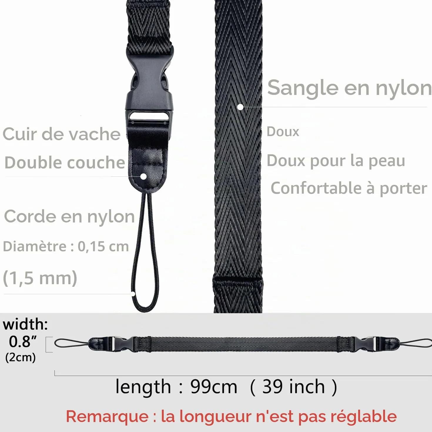 Sangle Appareil Photo Fine Compact,Sangle Petit Appareil Photo,Bandoulière pour Appareil Photo pour Photographes,Lanière De Cou pour Appareil Photo ,Camera Strap Lanyard,Sangle de Cou pour Jumelles