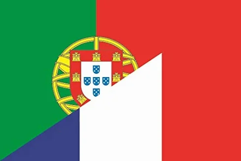 Autocollant pour voiture Drapeau France Portugal 8 x 5 cm