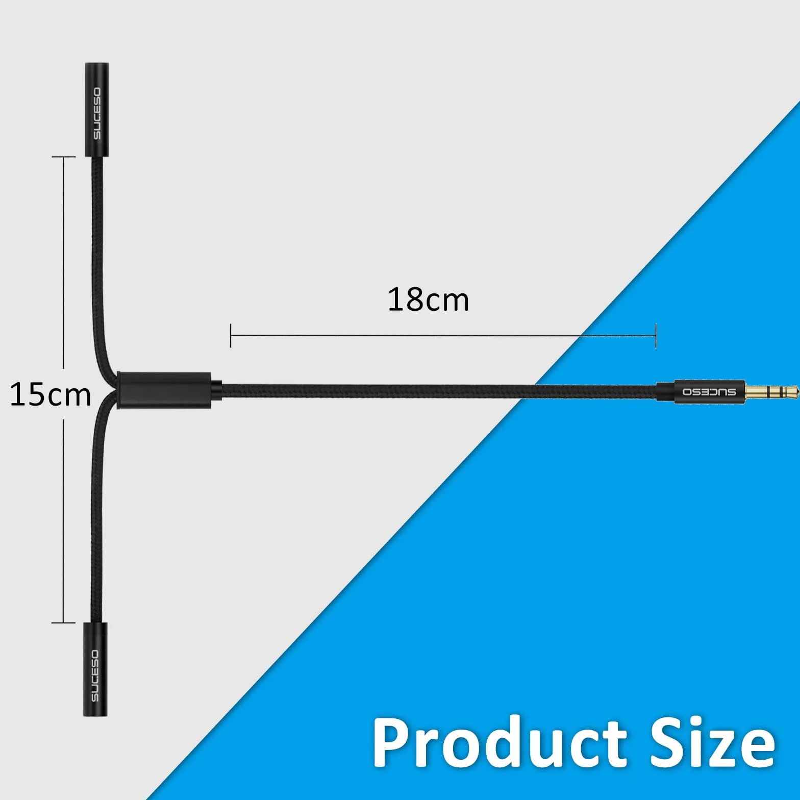 Splitter Audio Jack Double Jack 3.5mm Mâle vers 2 Femelle Câble Audio Splitter Stéréo Compatible pour Casques Audio, Enceintes, Smartphones,Tablettes,Lecteurs,PS4,MP3,Phone, Samsung- 35cm(Noir)
