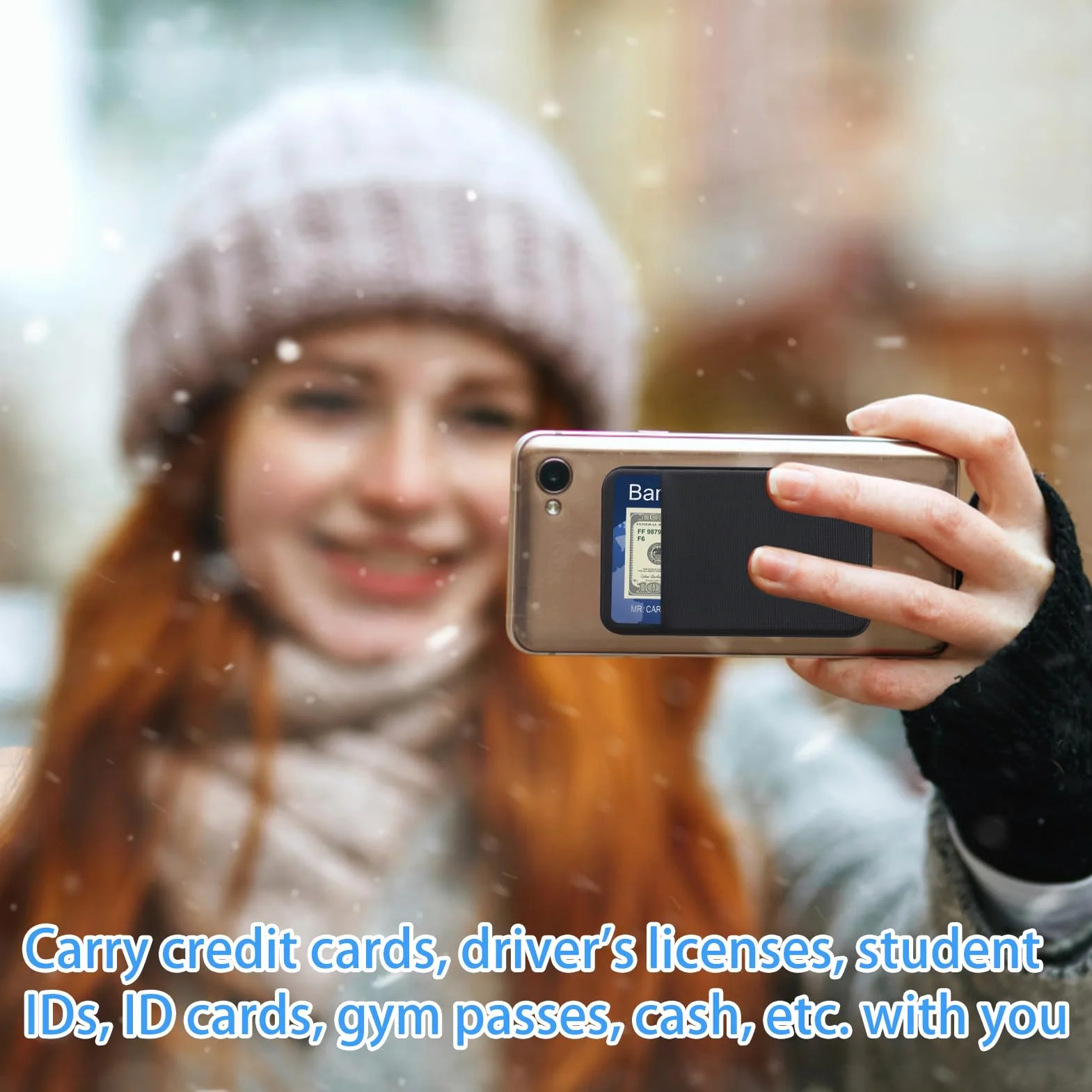 Portefeuille de Téléphone 3 Pièces à Coller Pochettes Extensibles en Tissu Compatible iPhone Samsung LG Noir