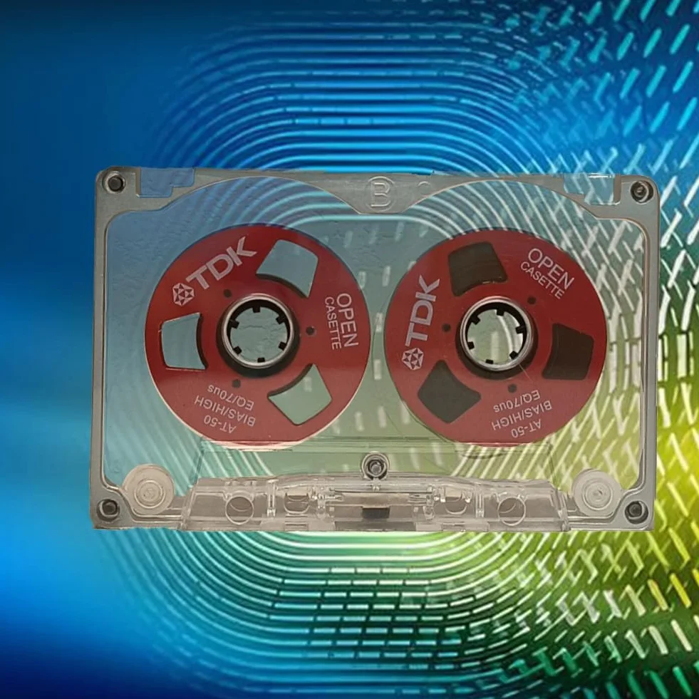 Cartouche vide de 55 minutes, double face, disque métallique ouvert, disque de bande de cassette vide, C