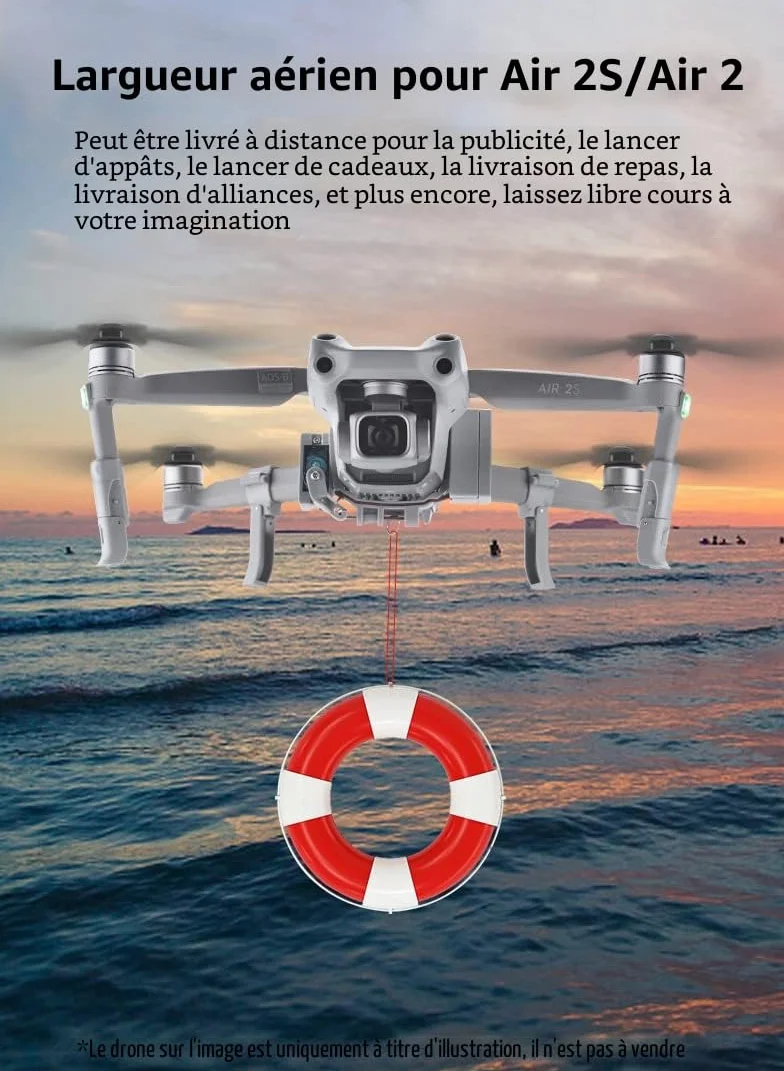 WANGCL Dispositif de livraison de drone avec lanceur d'air à libération rapide Convient pour les accessoires de pêche, publicité, mariages et plus encore