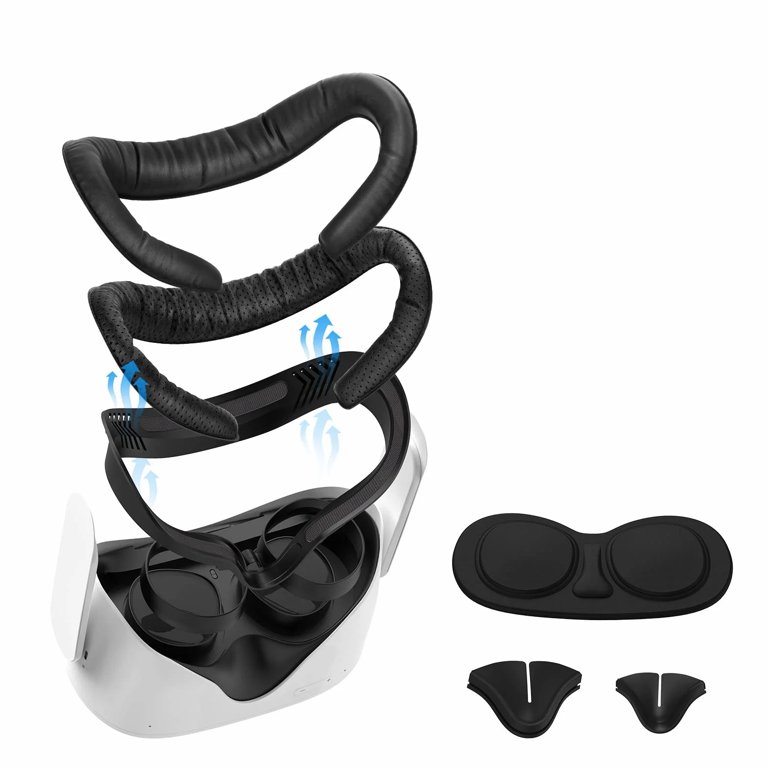 Interface Faciale pour Oculus Meta Quest 2 Accessoires Kit 7 en 1 avec Coussin de Protection
