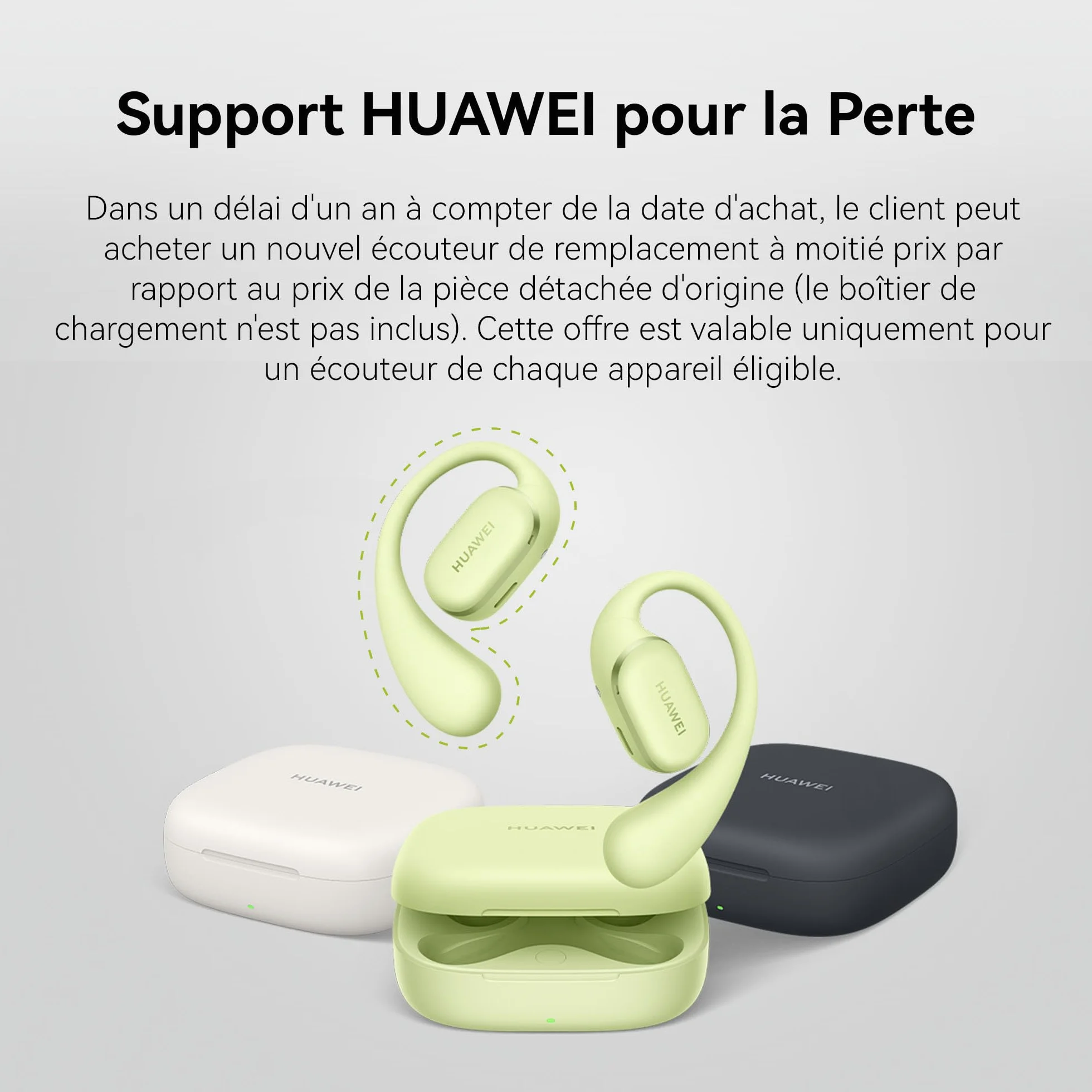 HUAWEI FreeArc écouteurs Ouverts, écouteurs sans Fil, Jusqu'à 28 h d'autonomie, Résistants à l'eau IP57, Ecouteurs pour Le Sport, Appels Ultra Stables, avec iOS, Android et Windows, Noir