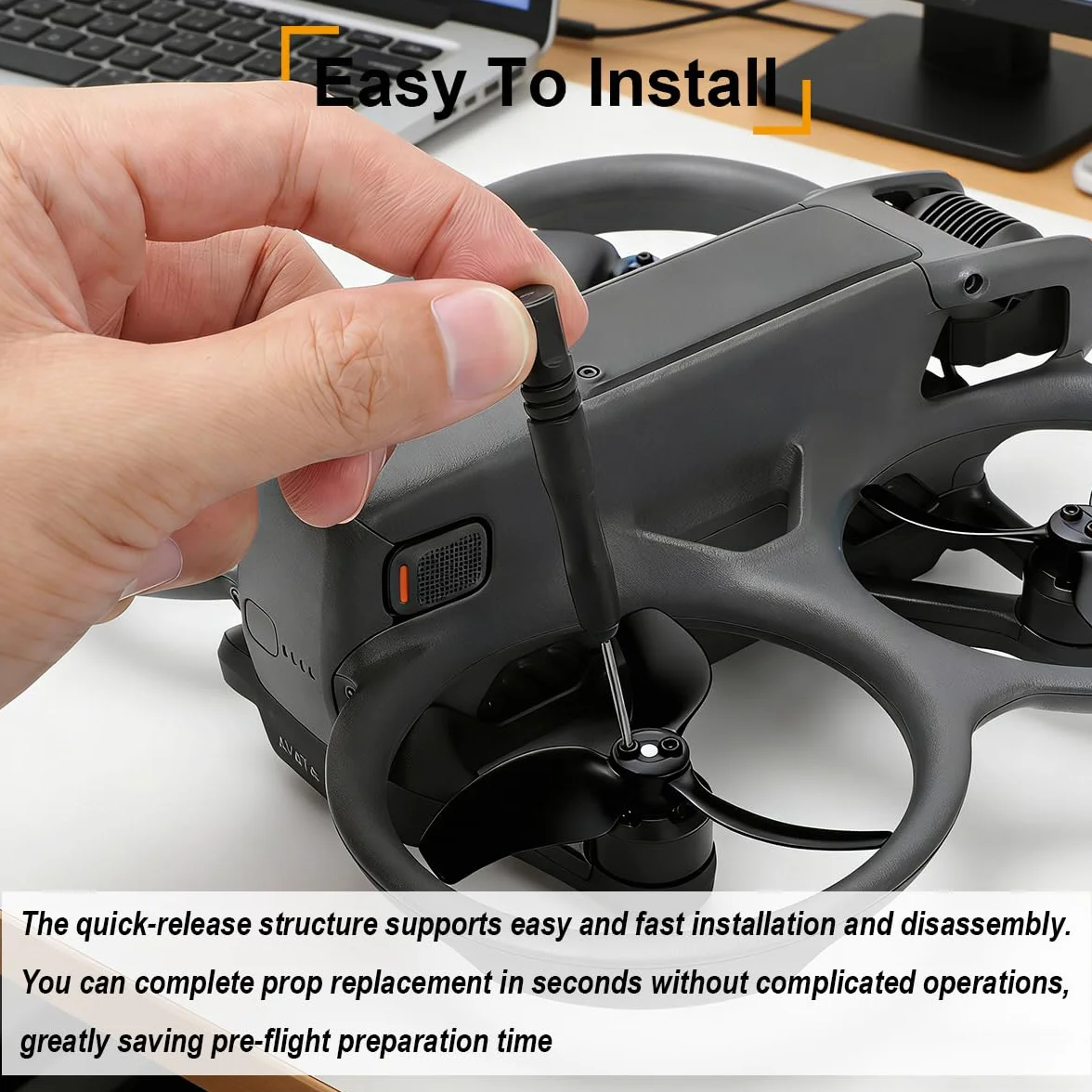 Hélices 3032S de Rechange pour Drone DJI Avata 2, Pales de Drone Pliables à démontage Rapide et à Faible Bruit, pièces et Accessoires pour Avata 2 avec vis et Tournevis (Noir)