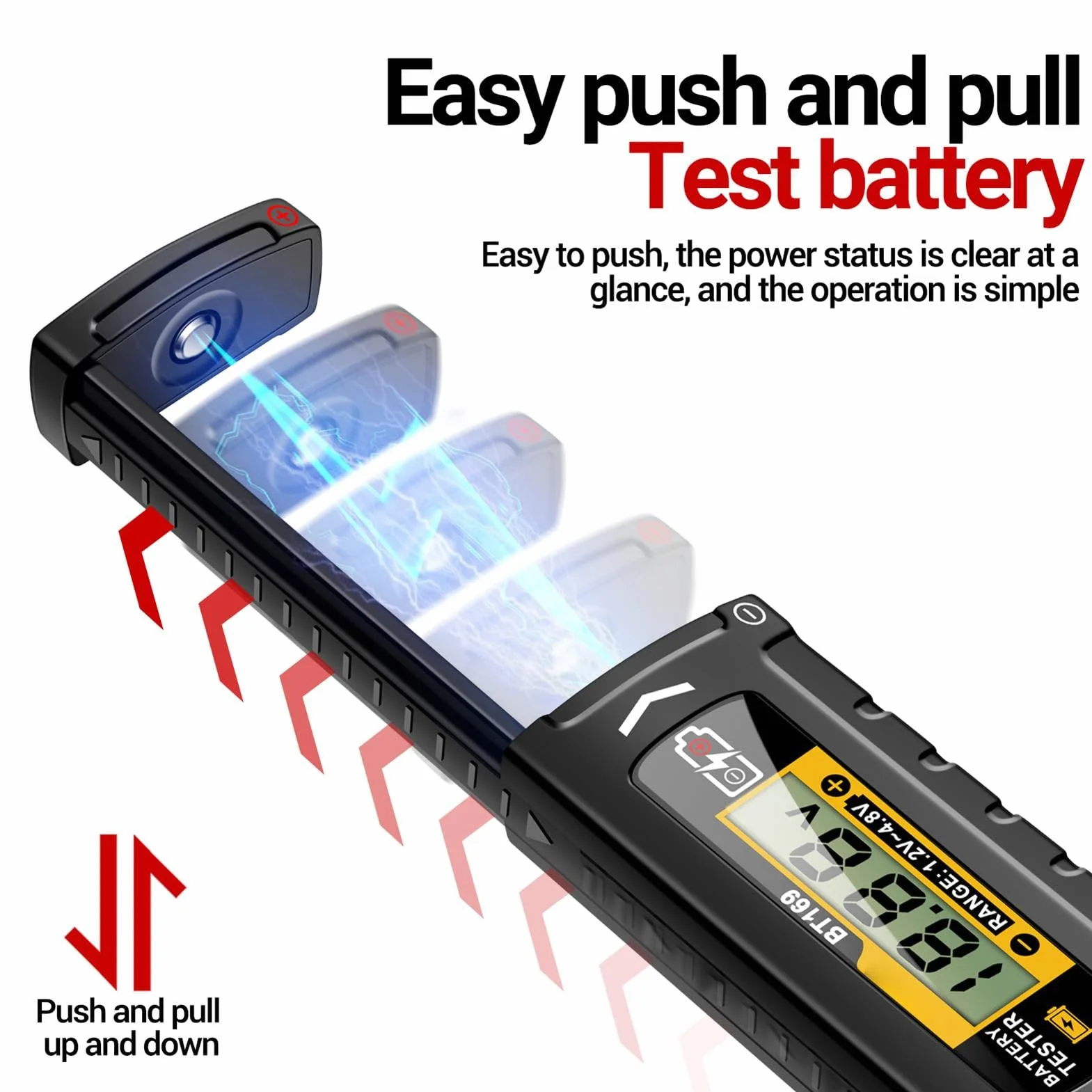 Testeur de batterie domestique – Petit vérificateur de tension | Vérificateurs de batterie avec affichage numérique | Équipement électrique précis | Vérificateur de volts pour piles bouton AA AAA C D,