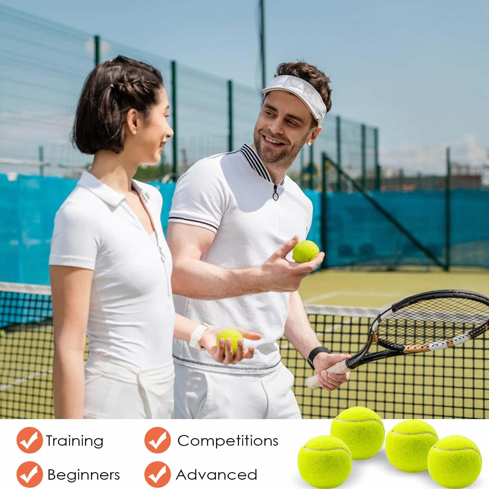 Balles de Tennis Jaune 12 Pièces pour Entraînement Débutants Adultes Enfants Chiens
