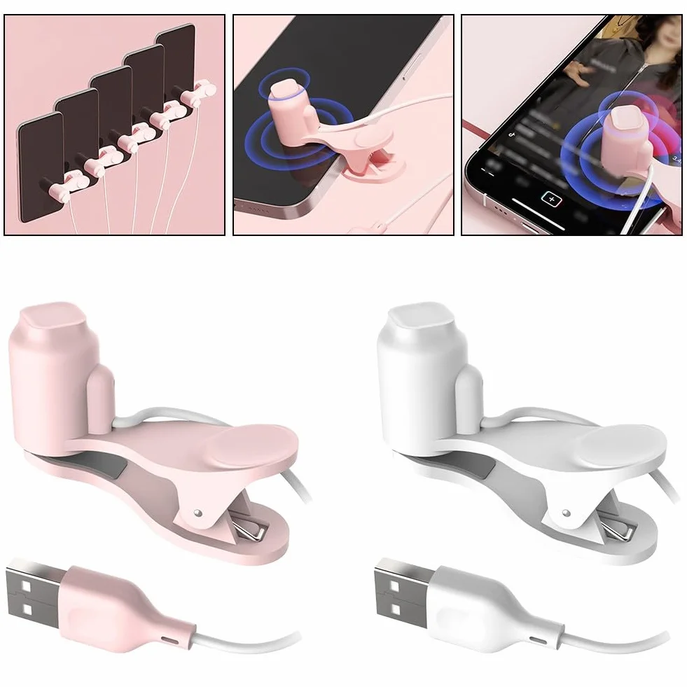 Pour téléphone à clic automatique, dispositif de taraudage à vitesse réglable avec 3 vitesses, jeux et tâches de simulation de doigts rapide, matériau ABS, blanc