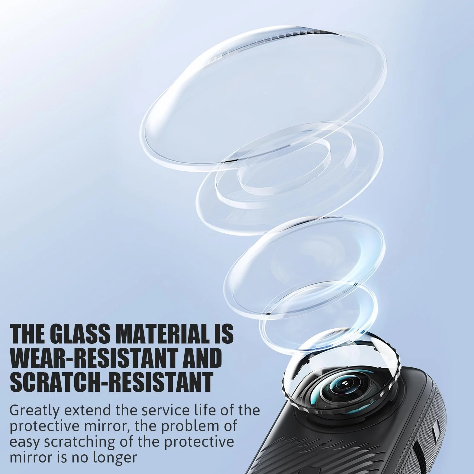 Insta360 X4 Protecteurs de Lentille Panoramique Verre Trempé Ultra-Clair Housse de Protection