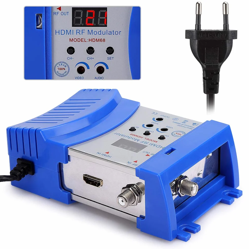PUSOKEI Modulateur HD HDMI RF VHF/UHF Convertisseur PAL TV