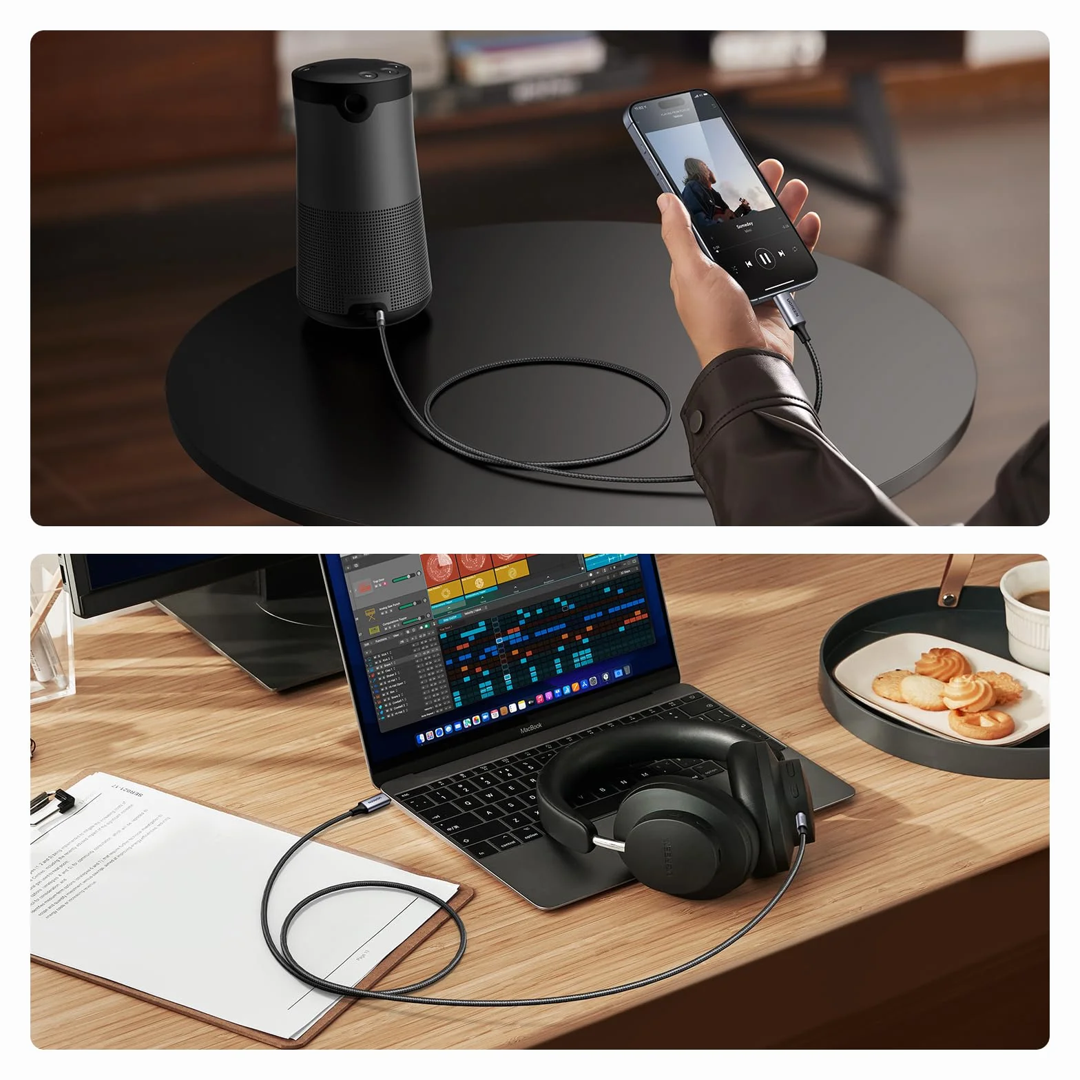 UGREEN Câble USB C vers Jack 3.5mm TRRS Non-bidirectionnel Casque Micro Hi-Fi DAC 4 Pôles Compatible iPhone 17 Pro Max Air 16 Pro Max Plus 15 Galaxy S25 S24 S23 Pixel 9 8 7 iPad Air 1M