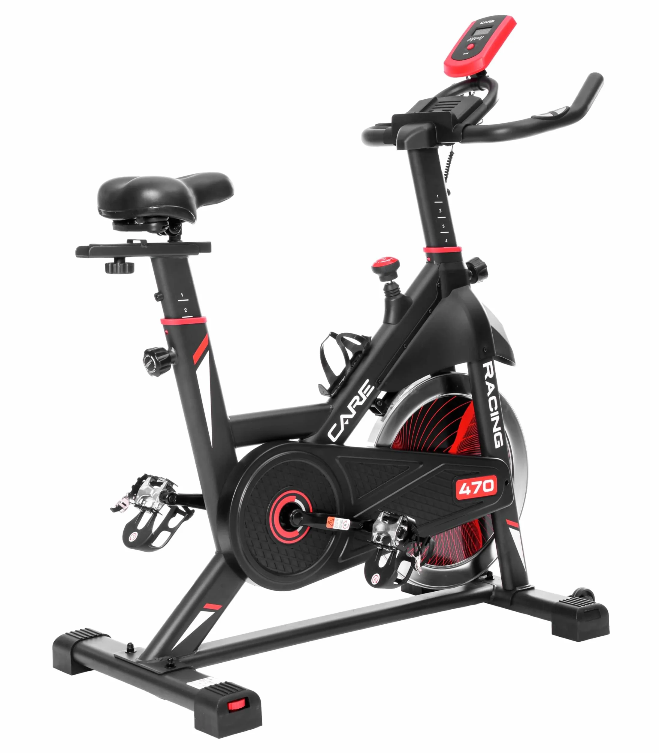 CARE FITNESS Vélo de Biking Racing 470-475 Pédales Crantées et Sanglées Selle Guidon Triathlon Réglables